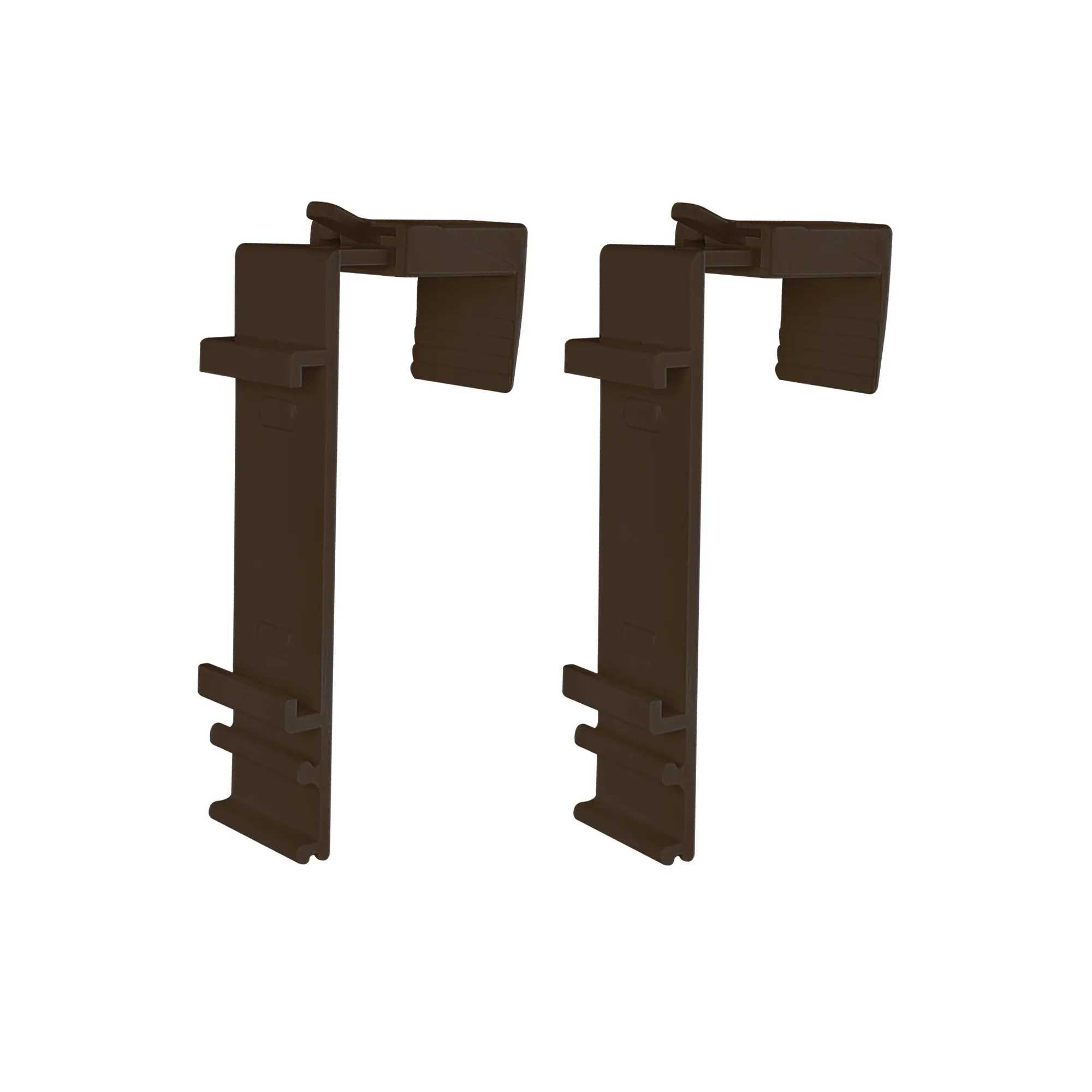 Klemmhalter für Klemmfix Doppelrollo | 15 - 23 mm Fensterflügel | 2er Pack, braun