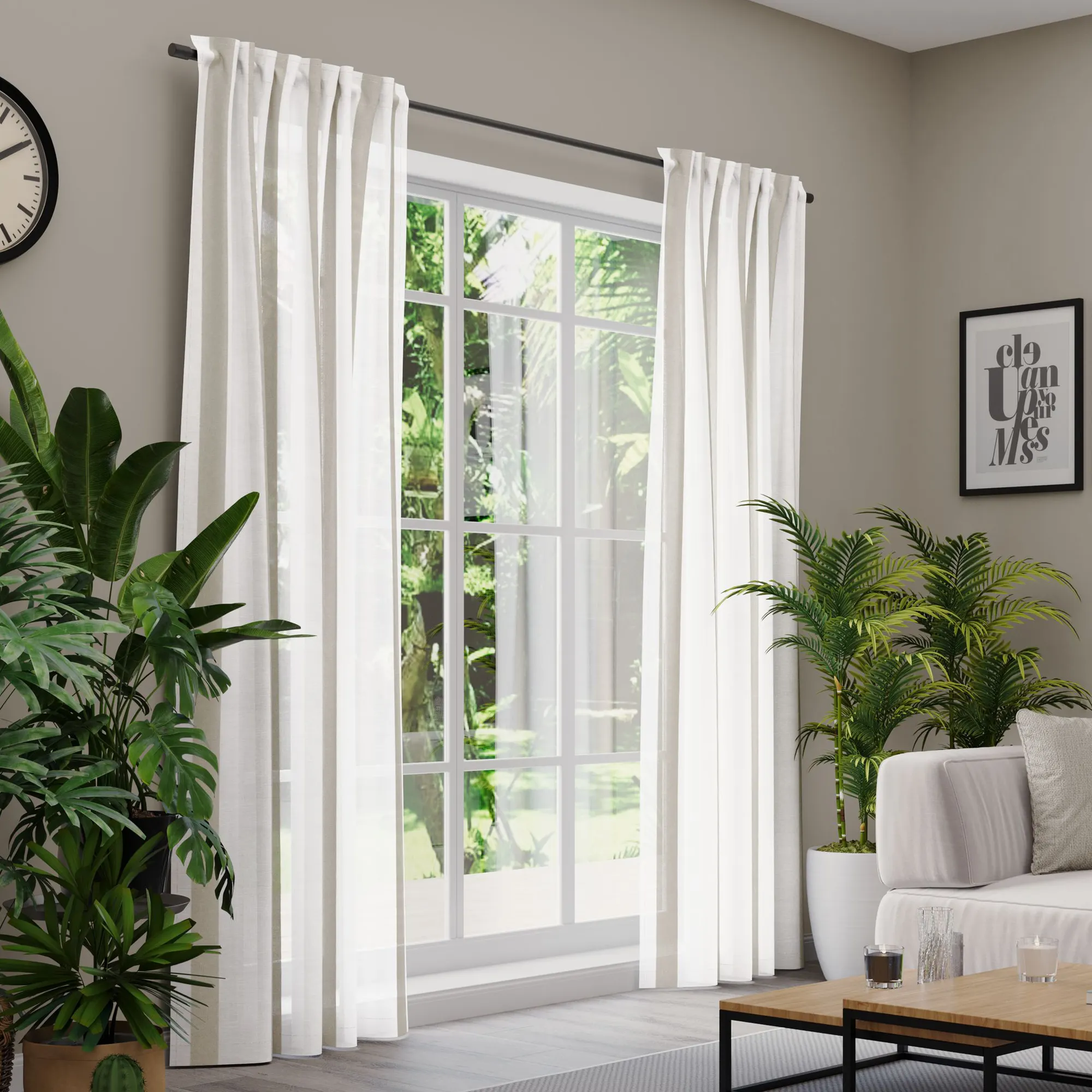 Premium Line Gardinen und Vorhänge | Noble, halbtransparent, creme