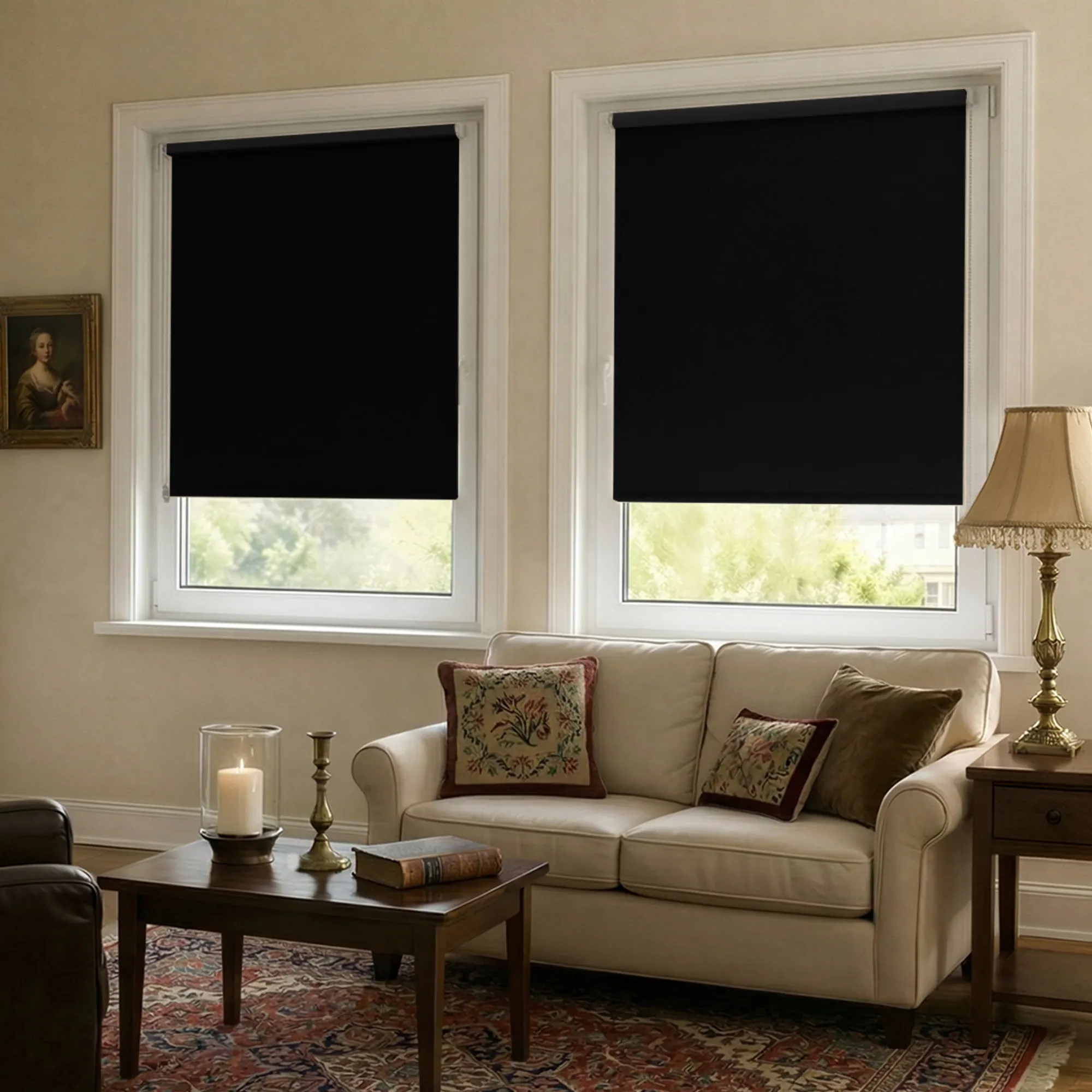 Tenda a rullo oscurante Tenebra Klemmfix | 105 x 160 cm, nero