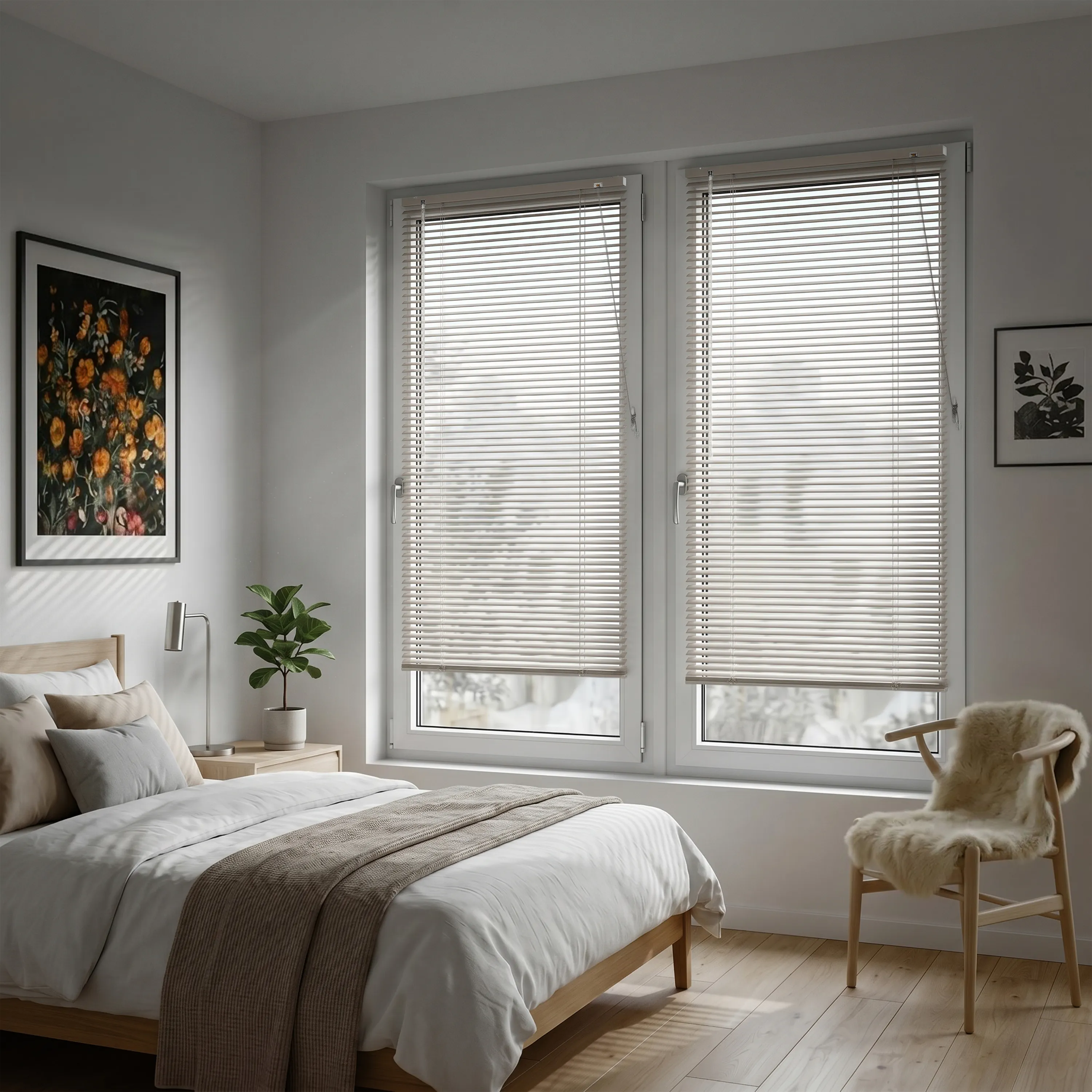 Veneziana in alluminio LightLess Prime | 25 mm, oscurante, 50 x 130 cm, grigio-beige opaco