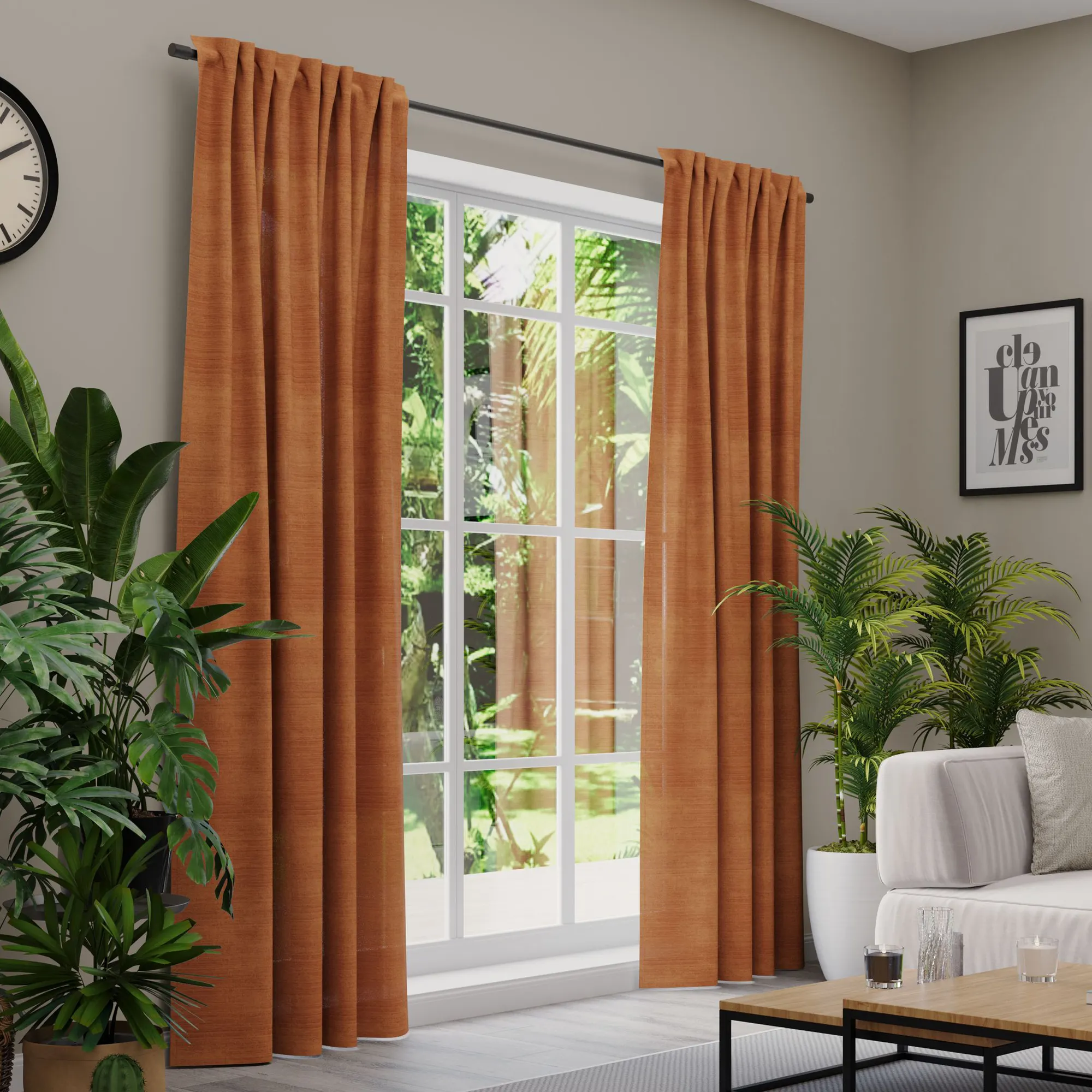 Premium Line Gardinen und Vorhänge | Velvet, blickdicht, orange 