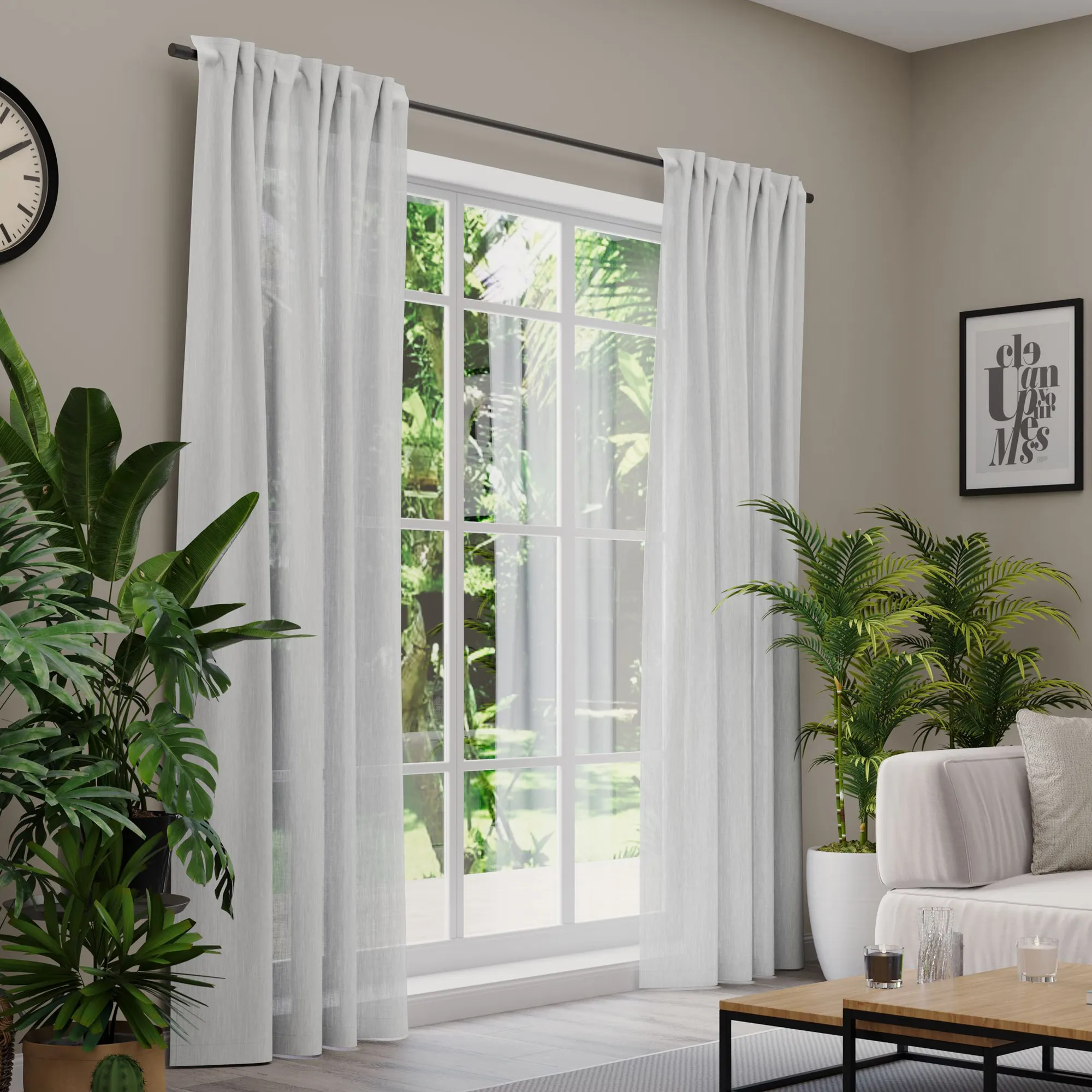 Premium Line Gardinen und Vorhänge | Eco Heaven, halbtransparent, grau