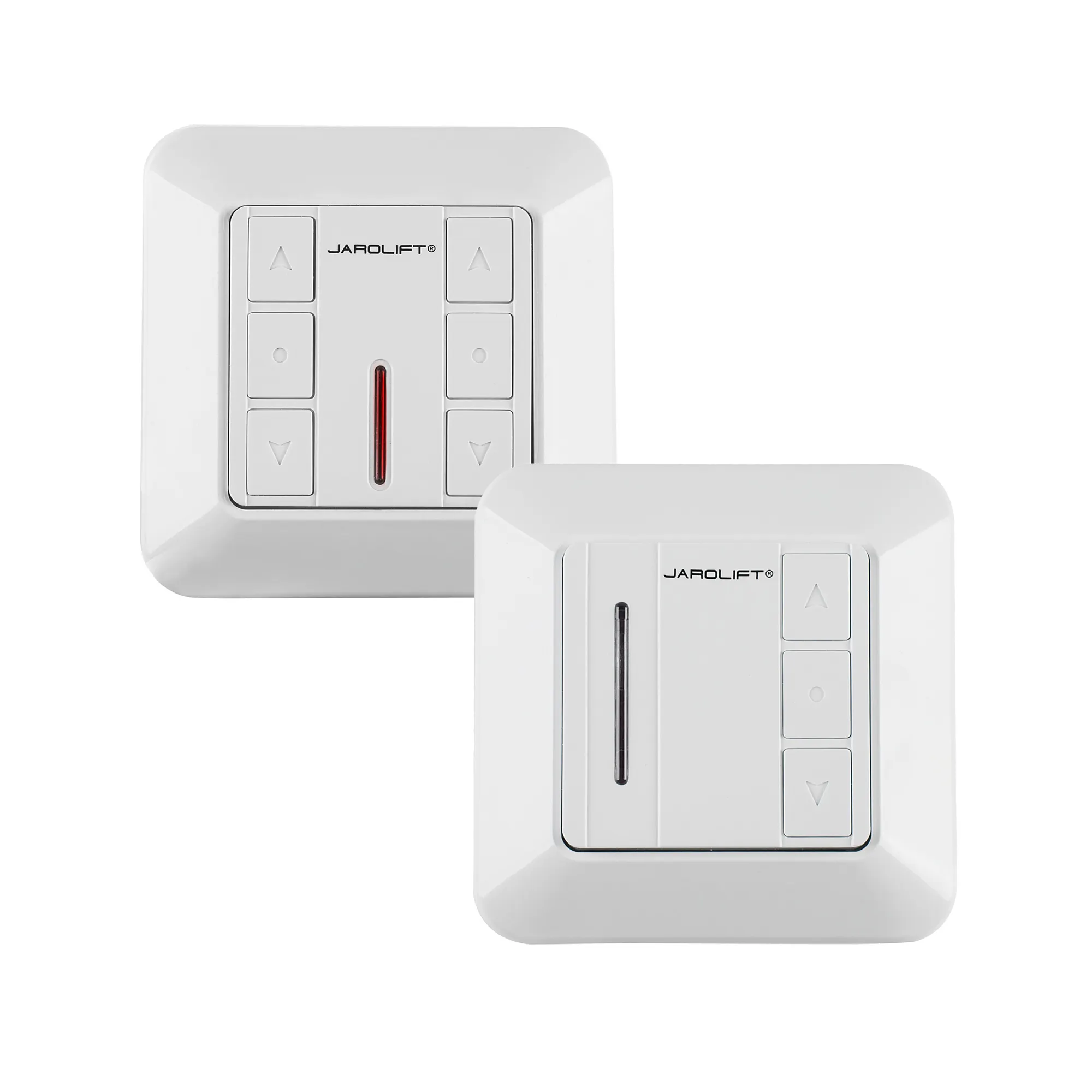 Ricevitore wireless per parete con tre pulsanti e design rettangolare