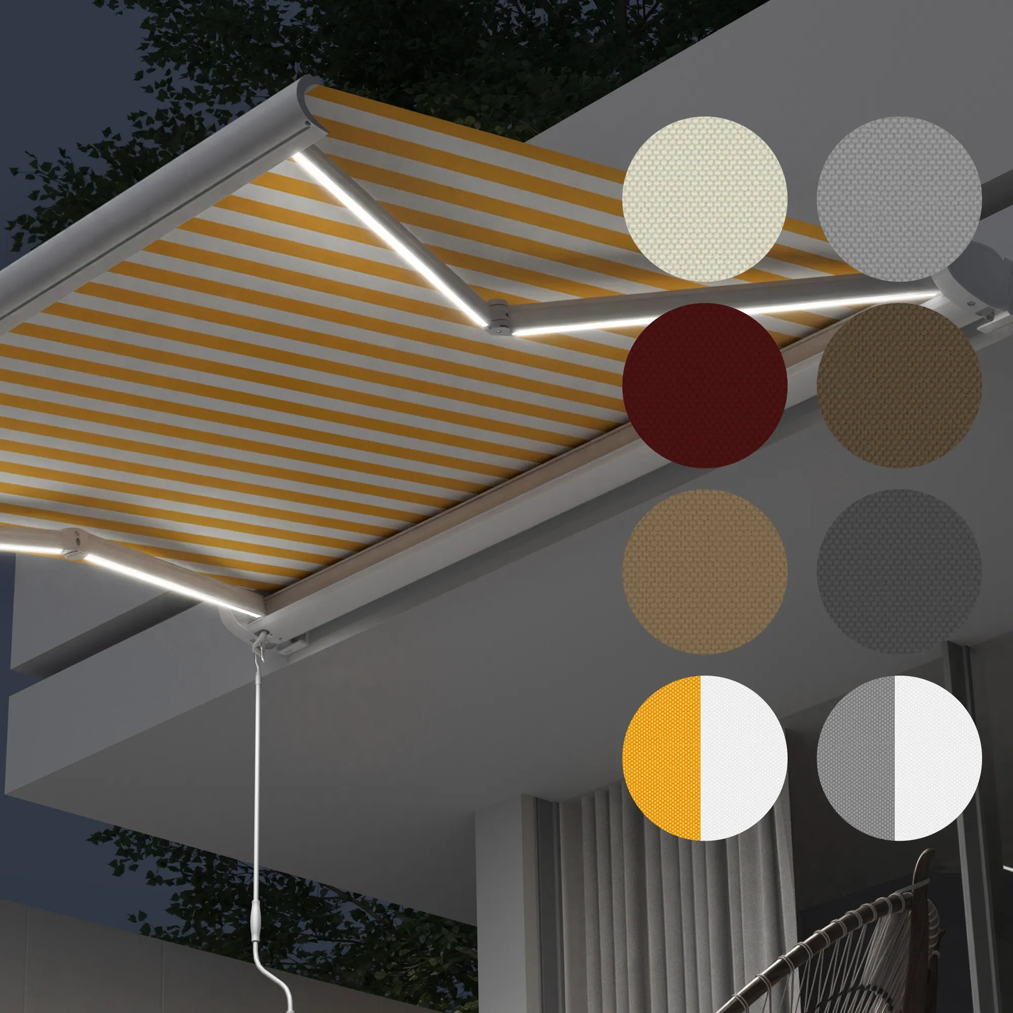 Kassettenmarkise Curve LED (Typ nach Wahl)