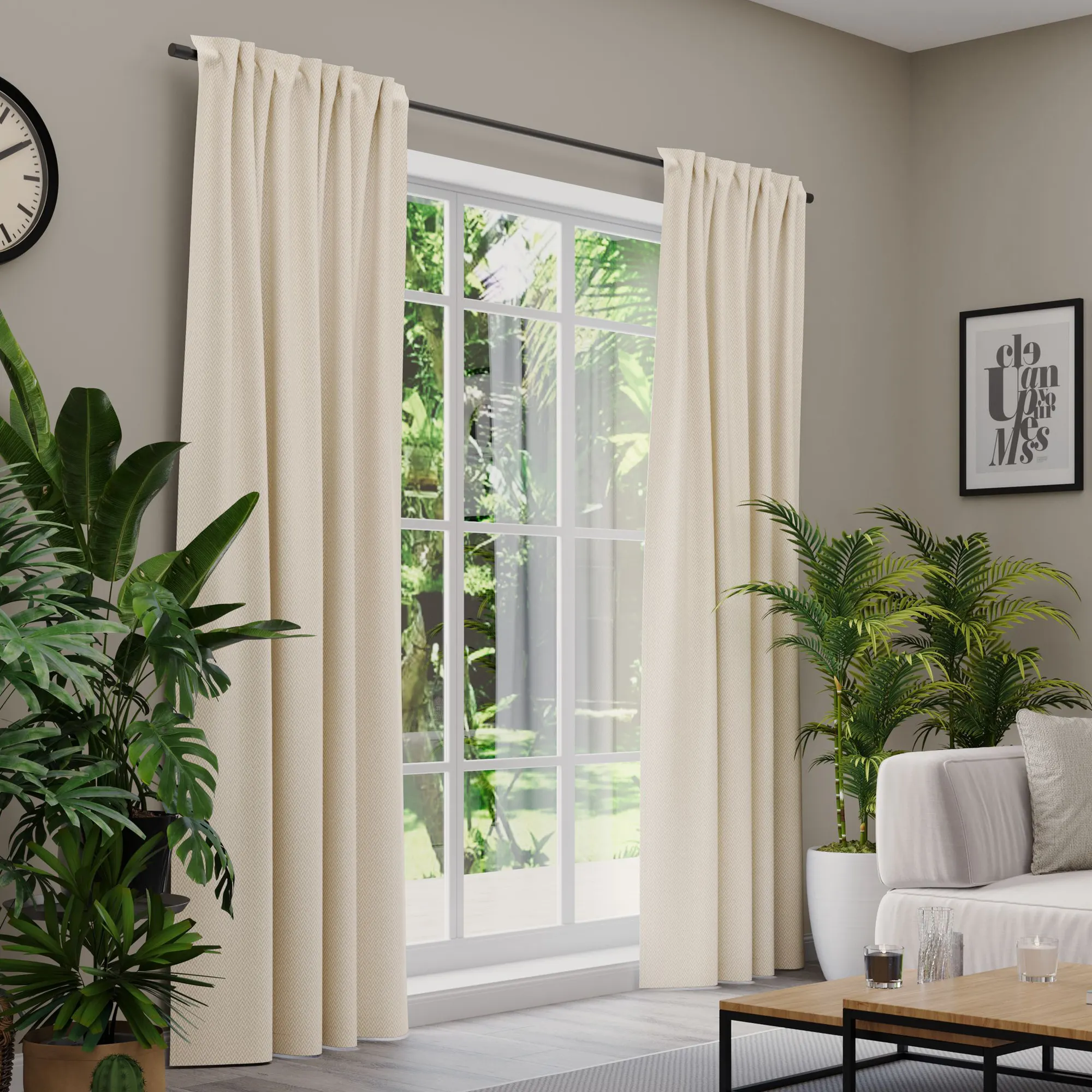 Premium Line Gardinen und Vorhänge | Boho, blickdicht, beige 