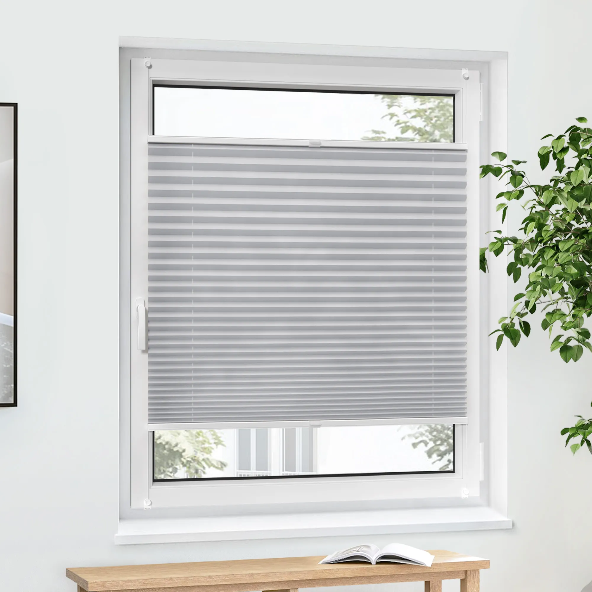 Tenda plissettata Pure | Basic, Poliestere 75 x 100 cm, grigio