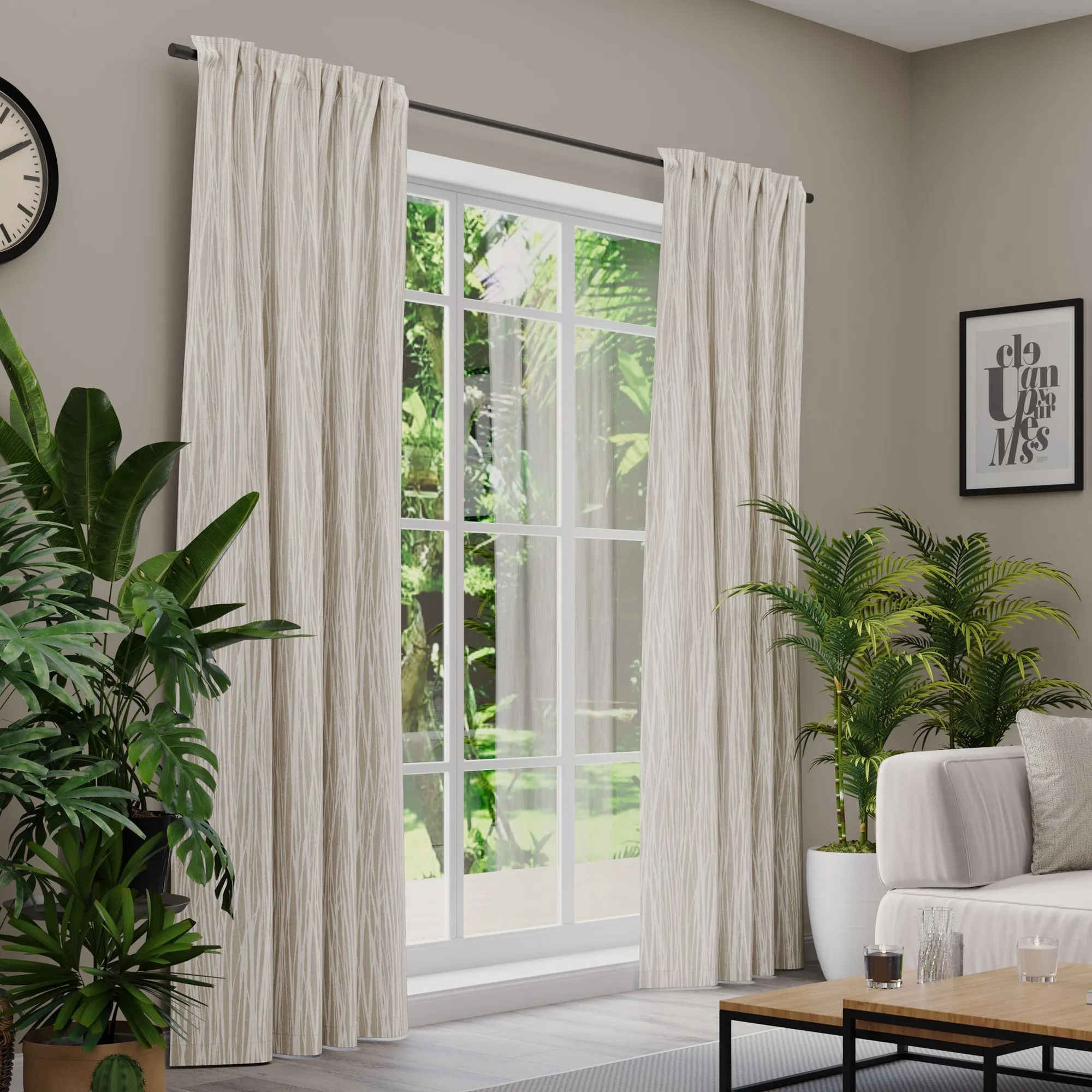 Premium Line Gardinen und Vorhänge | Eco Lines, blickdicht, creme 