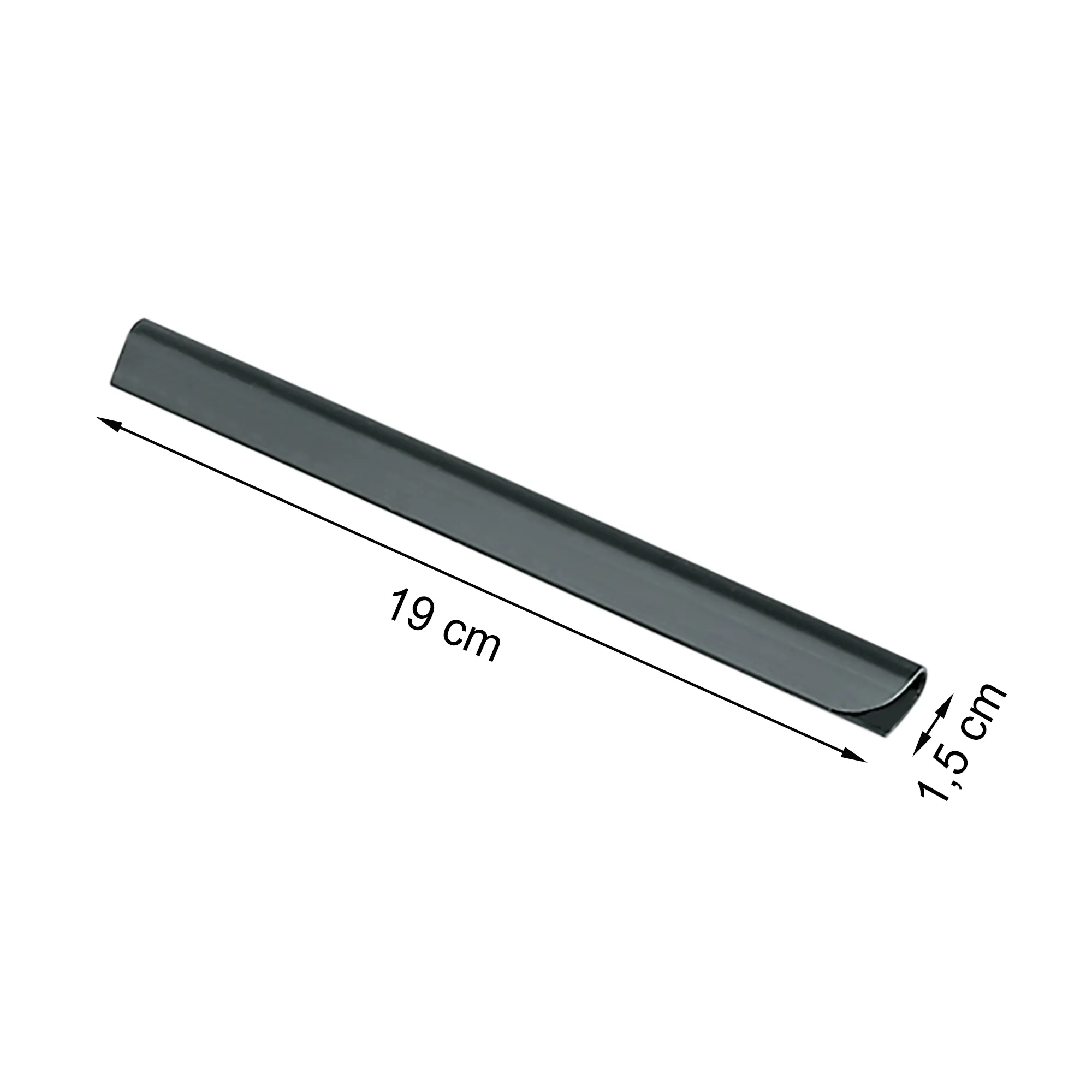 Clip di fissaggio per strisce di protezione in PVC, allungato, con misure in centimetri