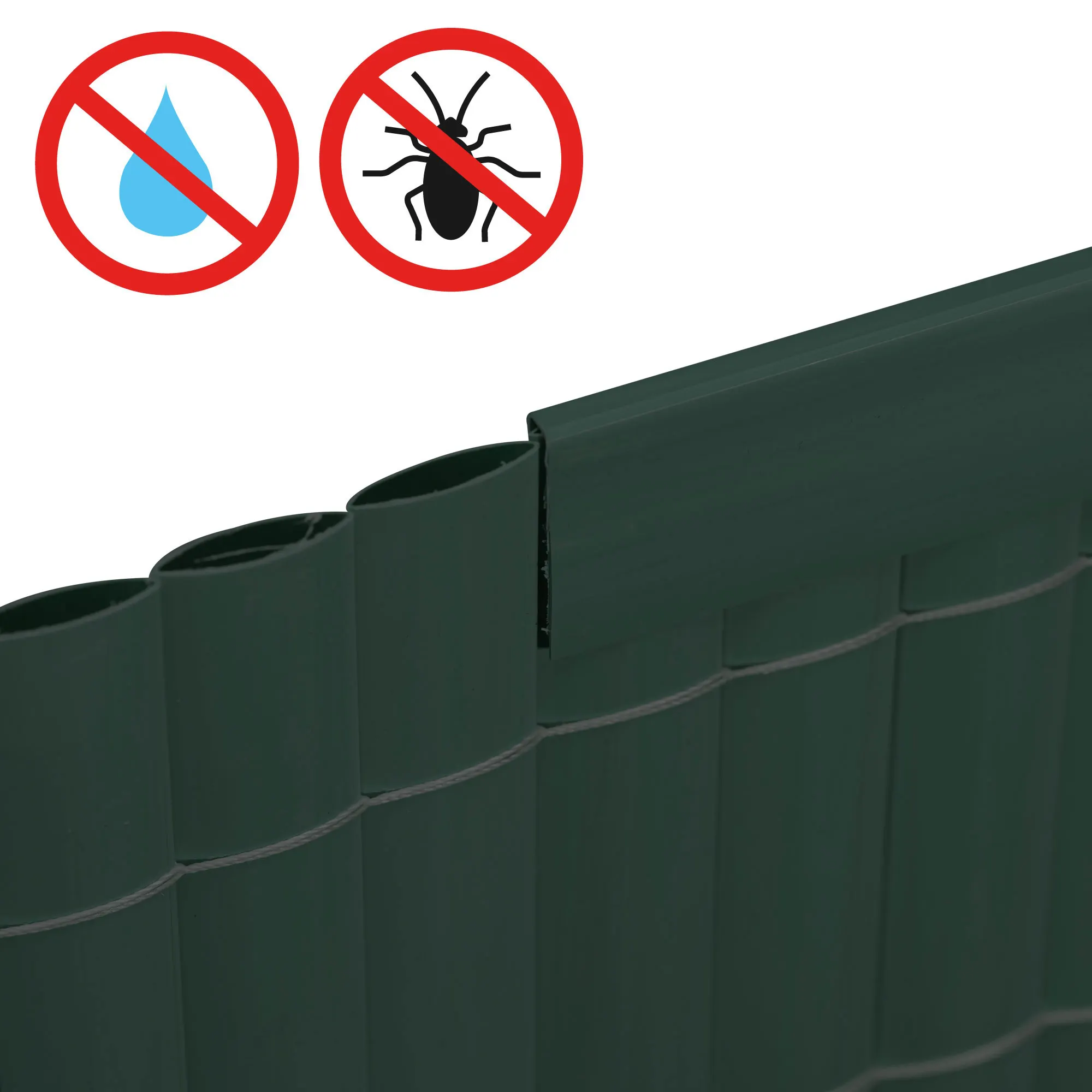 Profilo di copertura in PVC per pannelli di protezione, resistente all'acqua e agli insetti, mostra vista di montaggio