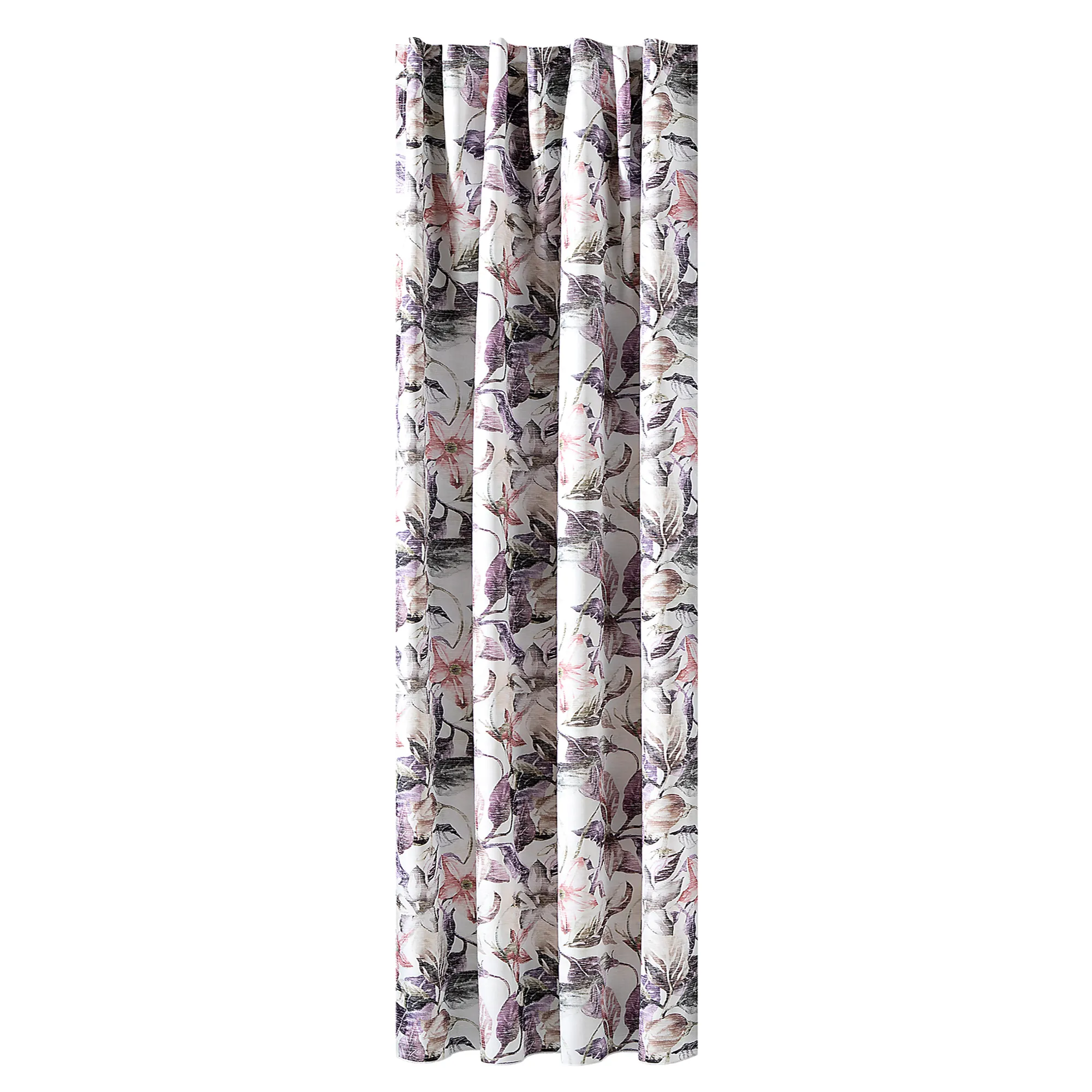 Tenda con nastro a occhiello e motivo floreale, decorativa e funzionale