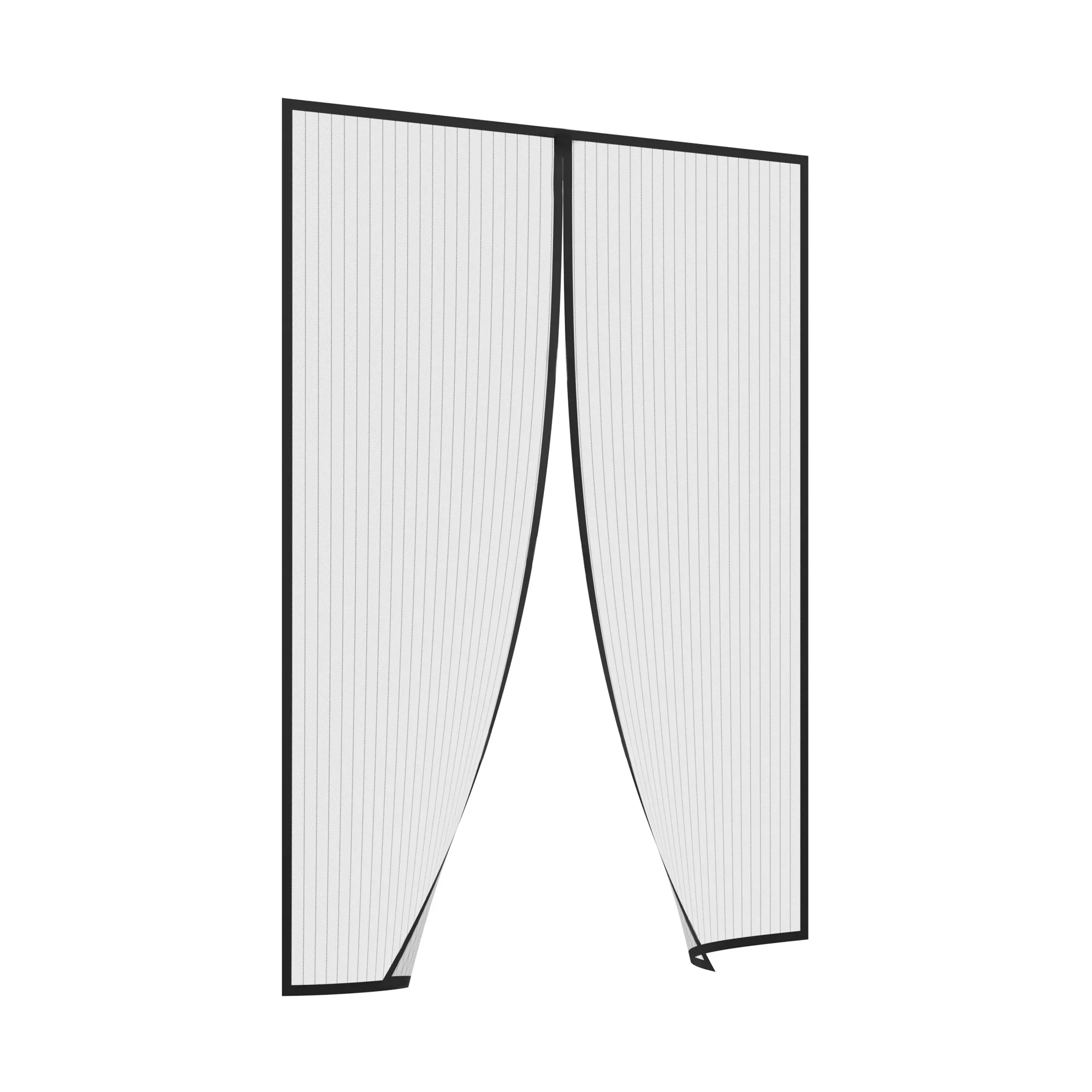 Tenda magnetica per porte con funzione zanzariera, composta da due pannelli verticali