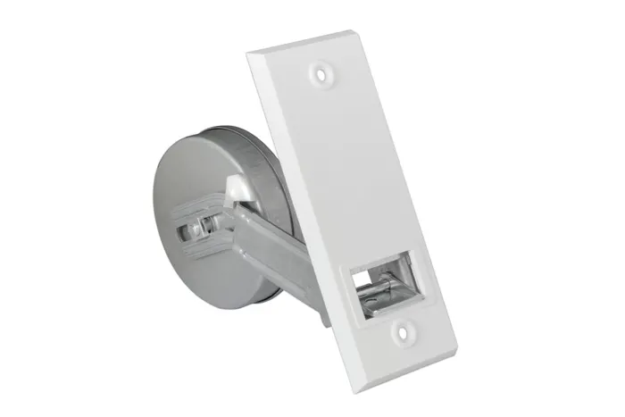 Recogedor de cinta empotrado Placa de plástico | blanco / LA: 104 mm