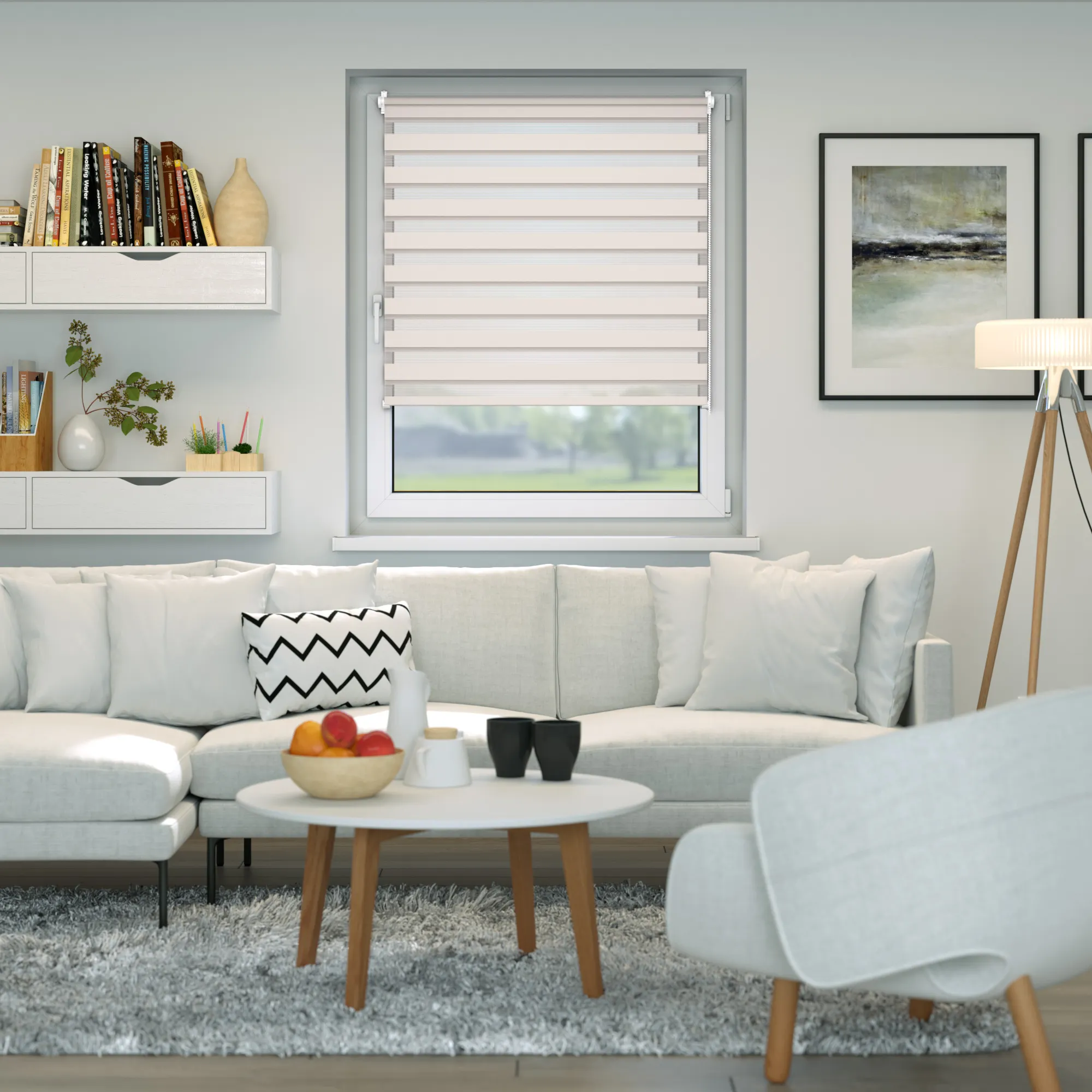 Zevra Doppelrollo / Duo Rollo | 75 x 160 cm, creme