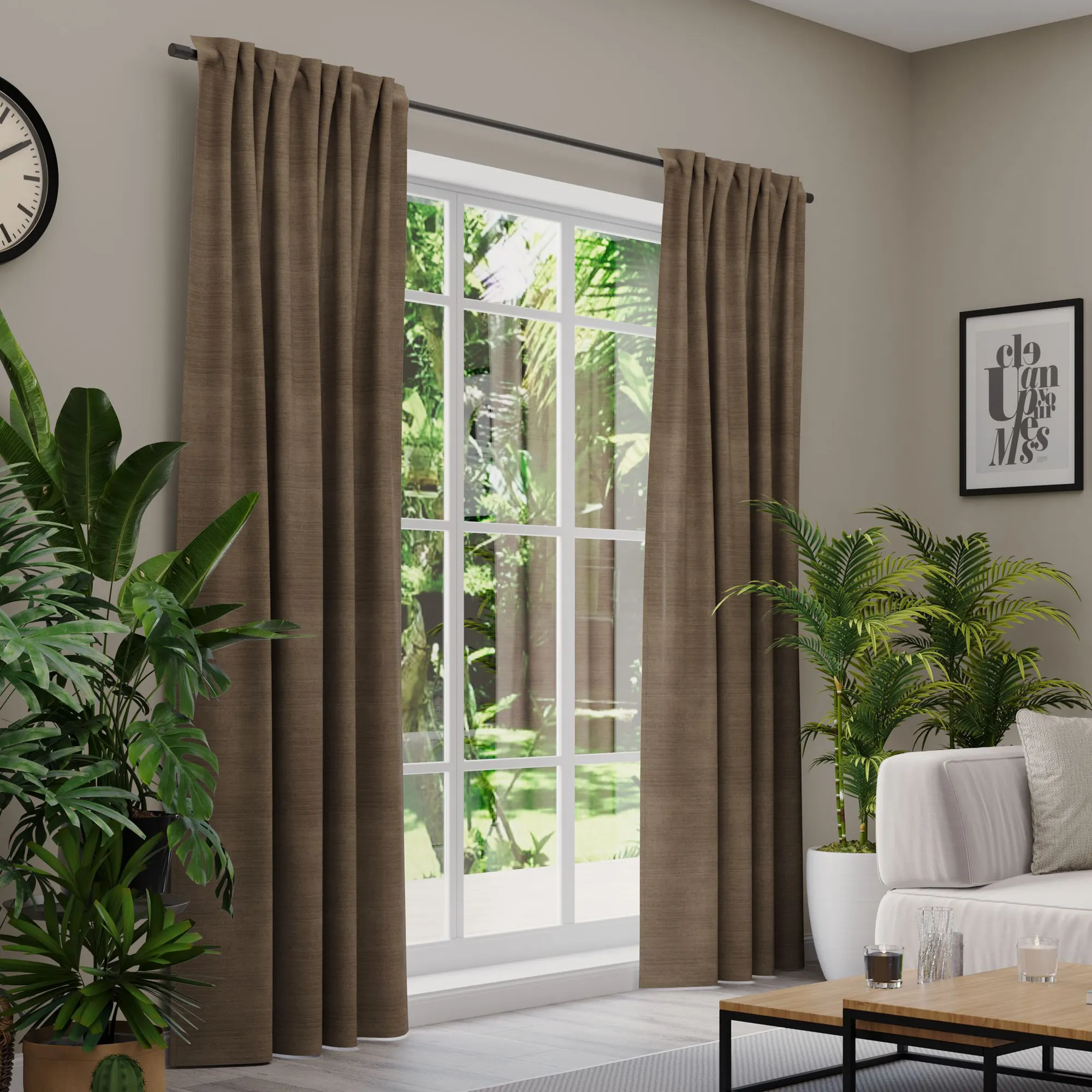 Premium Line Gardinen und Vorhänge | Velvet, blickdicht, braun 