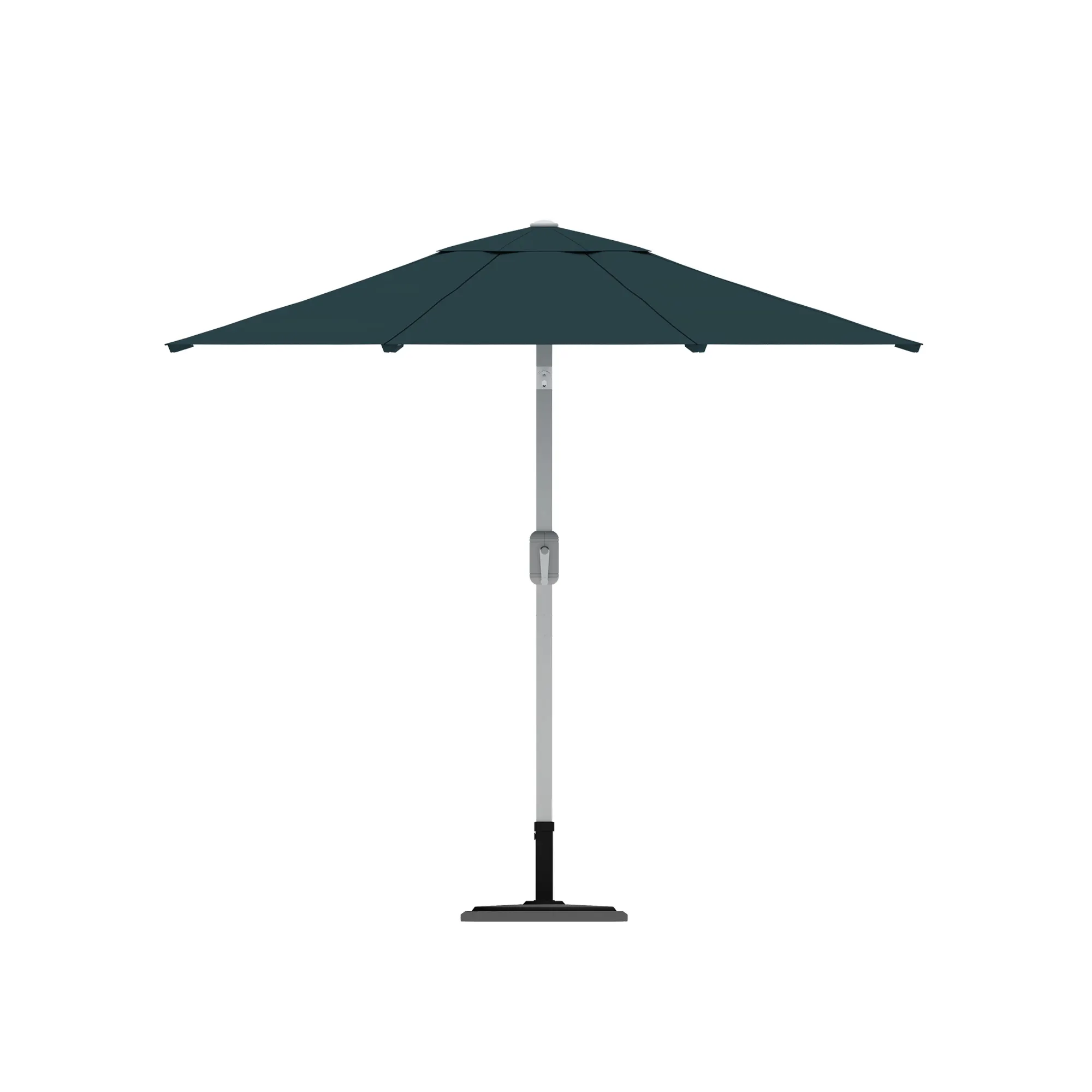 Ombrellone moderno con palo centrale e meccanismo a manovella