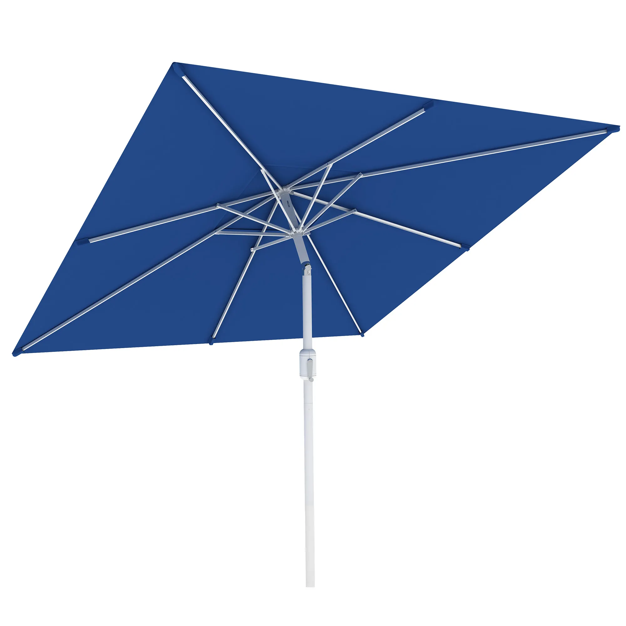 Parasol interpara | 3 x 3 m, carré, bleu | armature, blanc