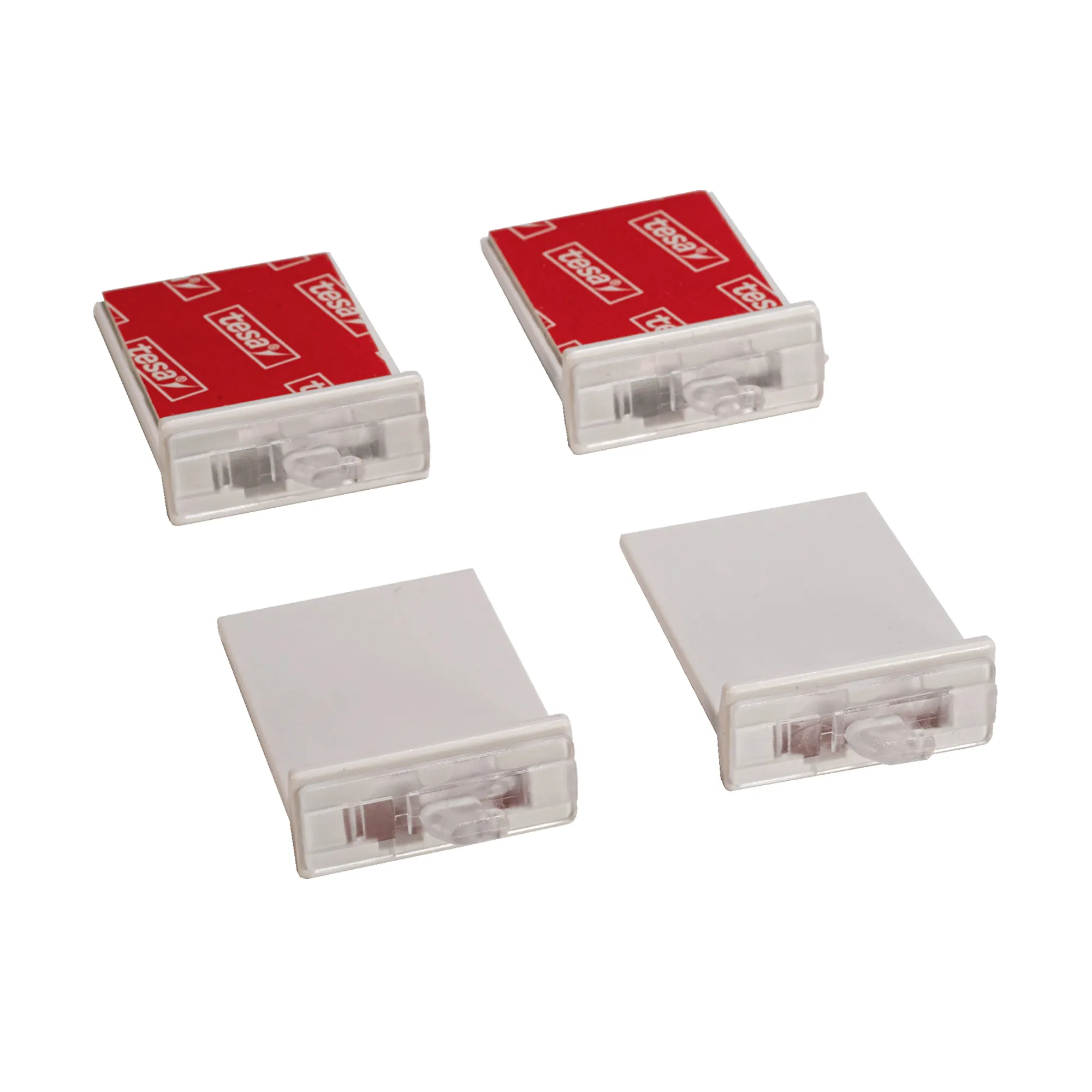 Klebehalter für Cosiflor Plissees nach Maß | weiß, 4 Stück