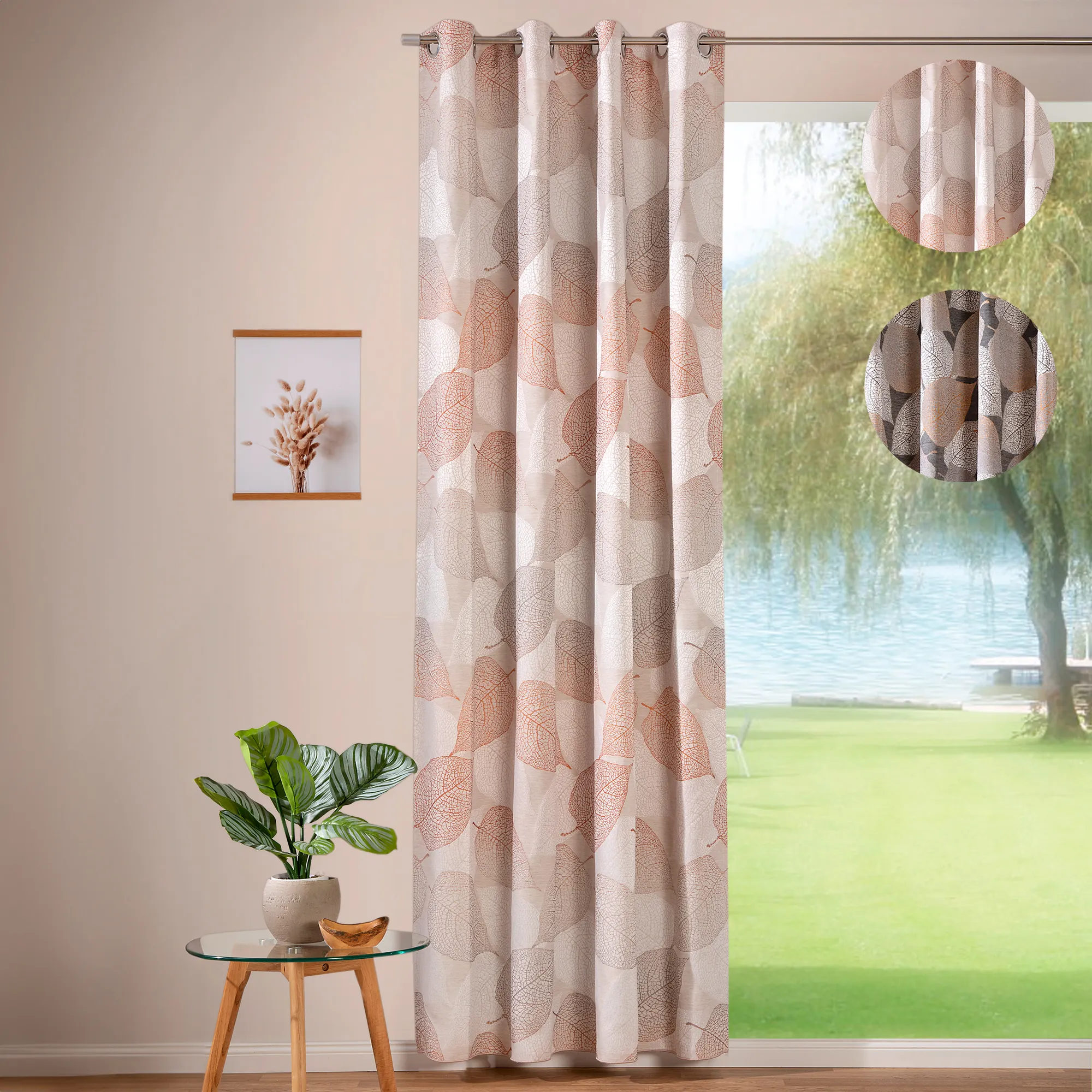 Cortina con Ojales - Estampado Floral (Tipo a elegir)