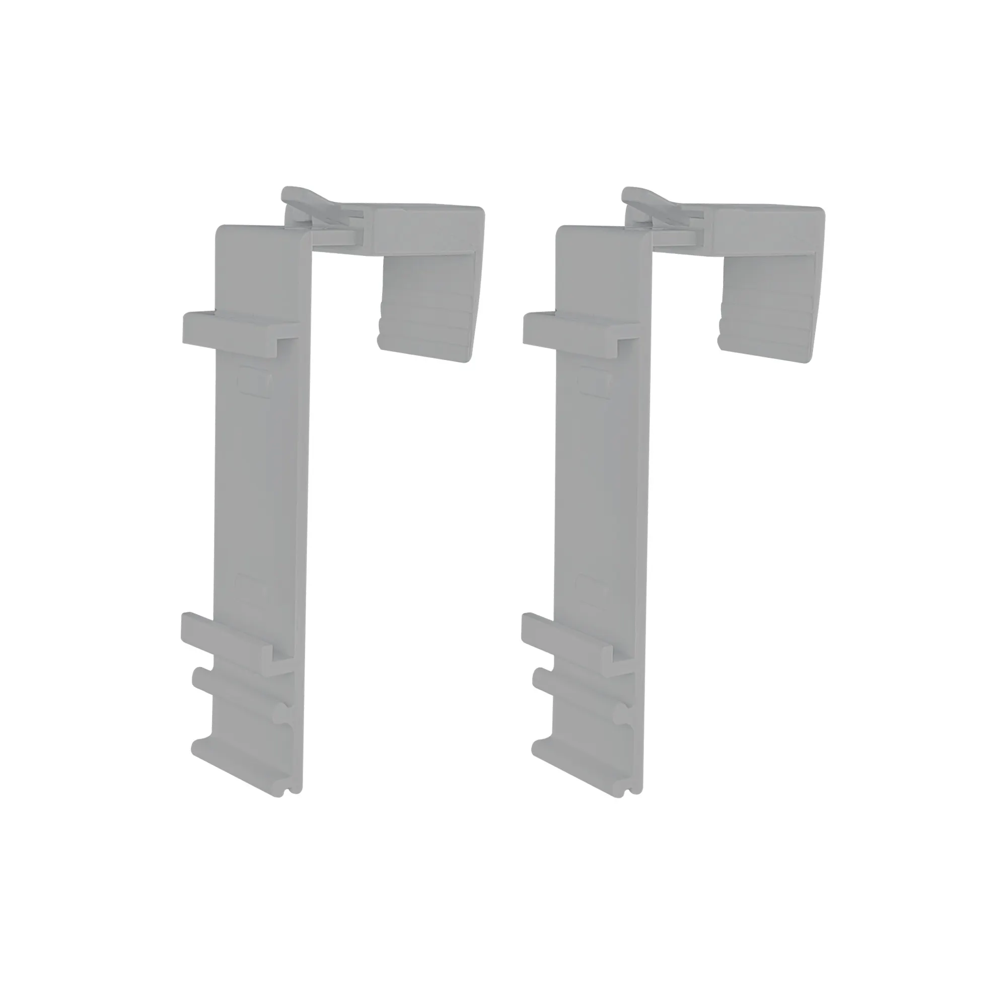 Klemmhalter für Klemmfix Doppelrollo | 15 - 23 mm Fensterflügel | 2er Pack, grau