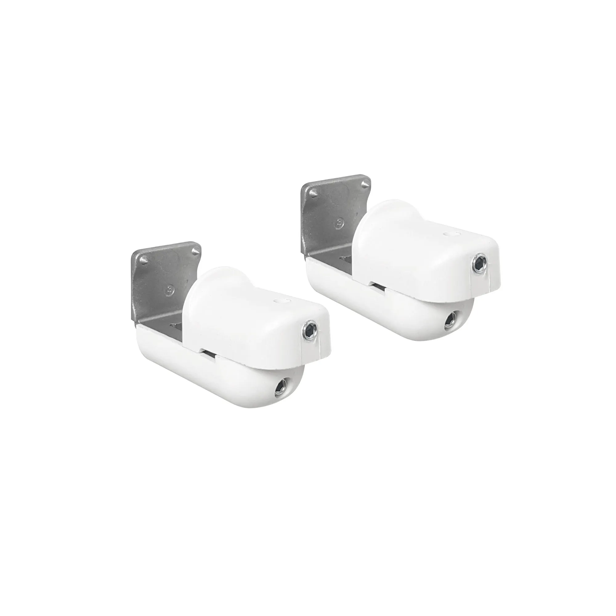 Due supporti trasparenti per il montaggio delle tende