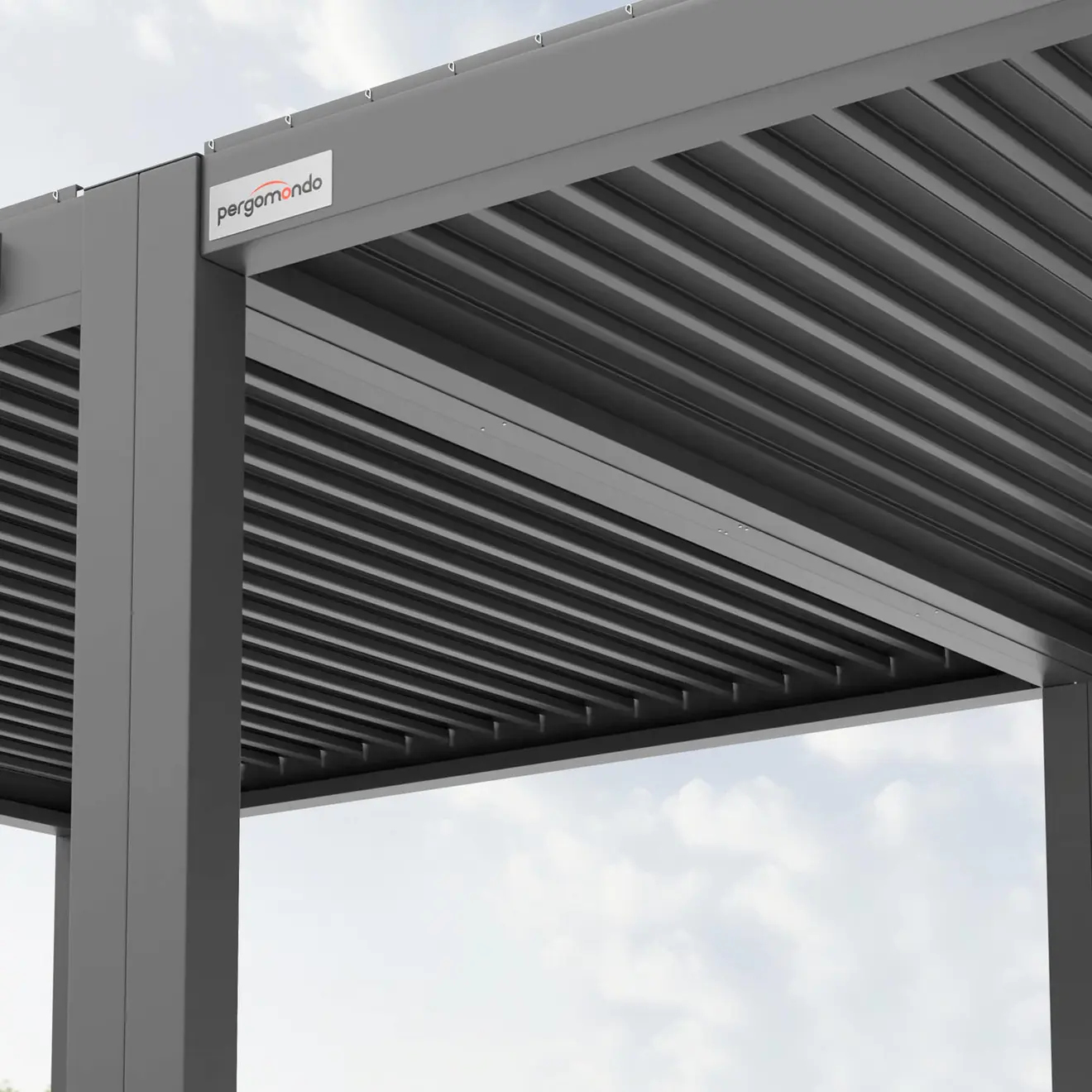 Verbindungsset für Pergola mit Lamellendach, Detailansicht der Konstruktion