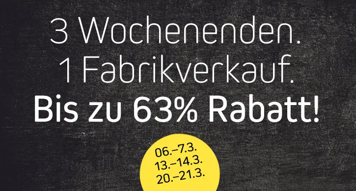 Fabrikverkauf mit vielen Rabatten