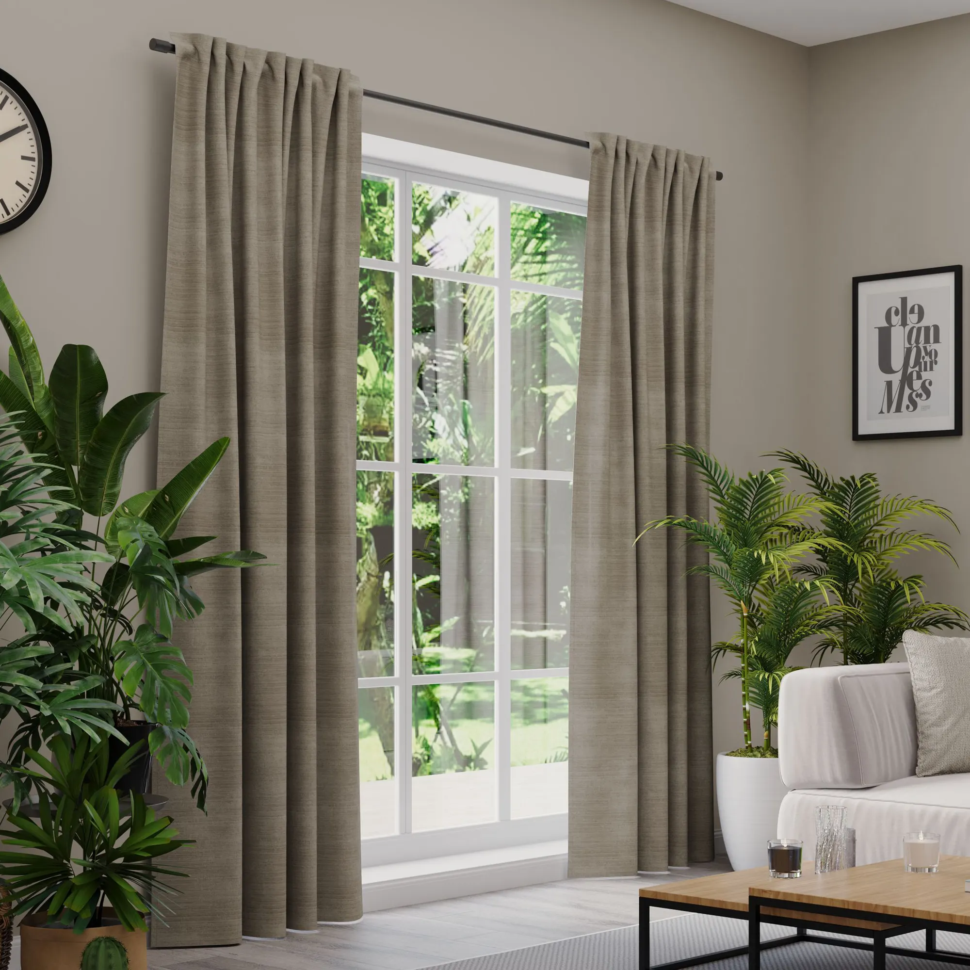 Premium Line Gardinen und Vorhänge | Velvet, blickdicht, beige 