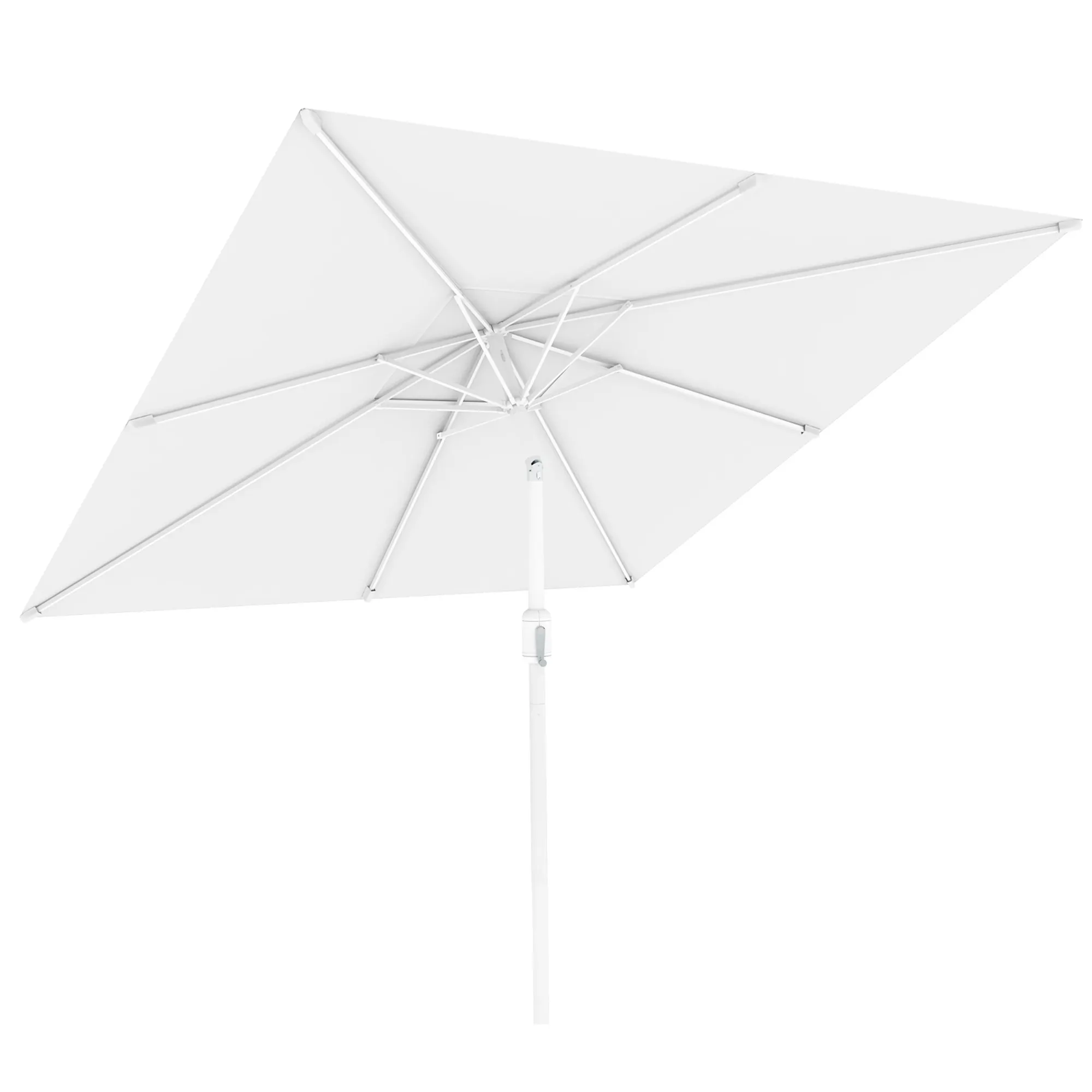 interpara Sonnenschirm | 3 x 3 m, quadratisch, weiß | Gestell, weiß