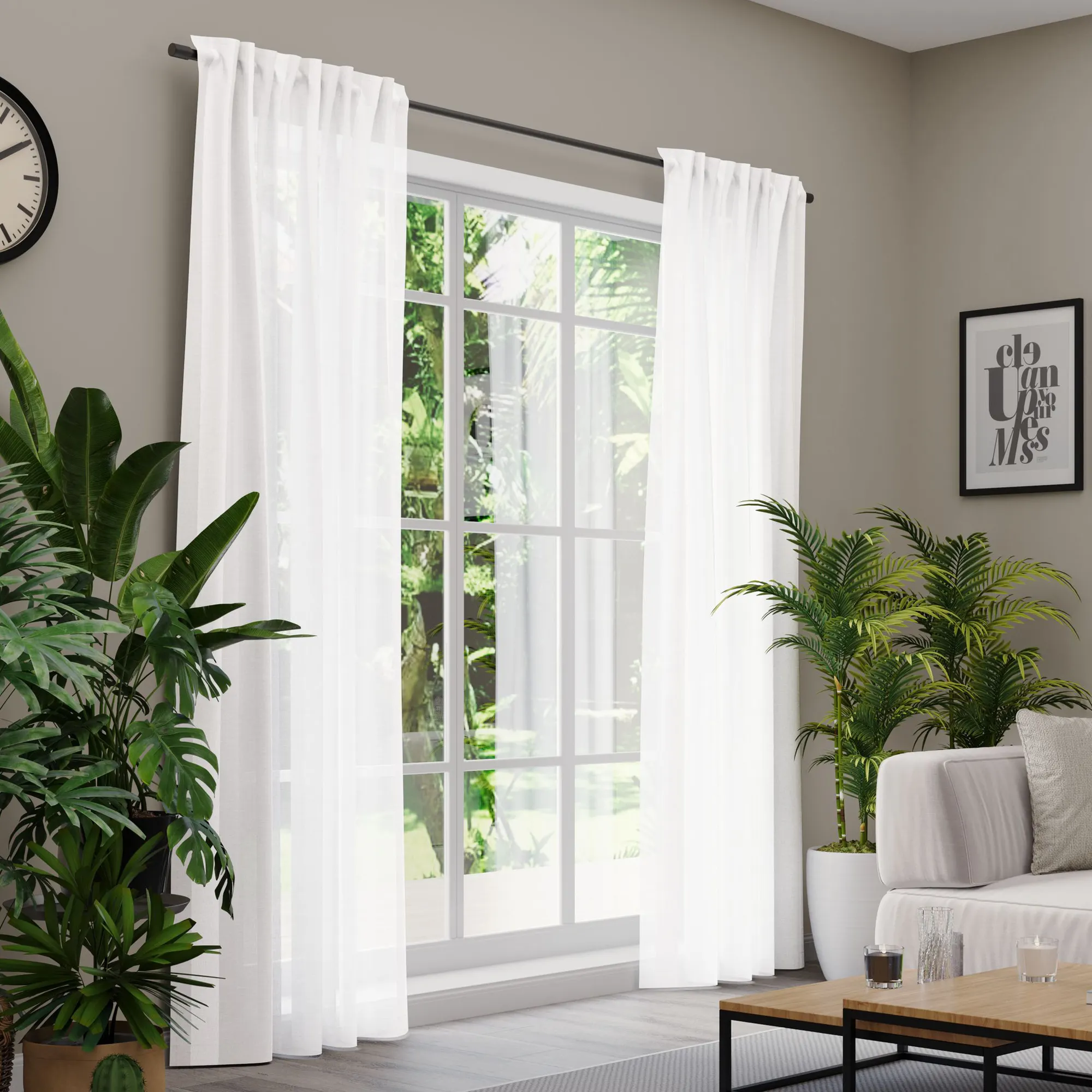 Premium Line Gardinen und Vorhänge | Noble, halbtransparent, weiß