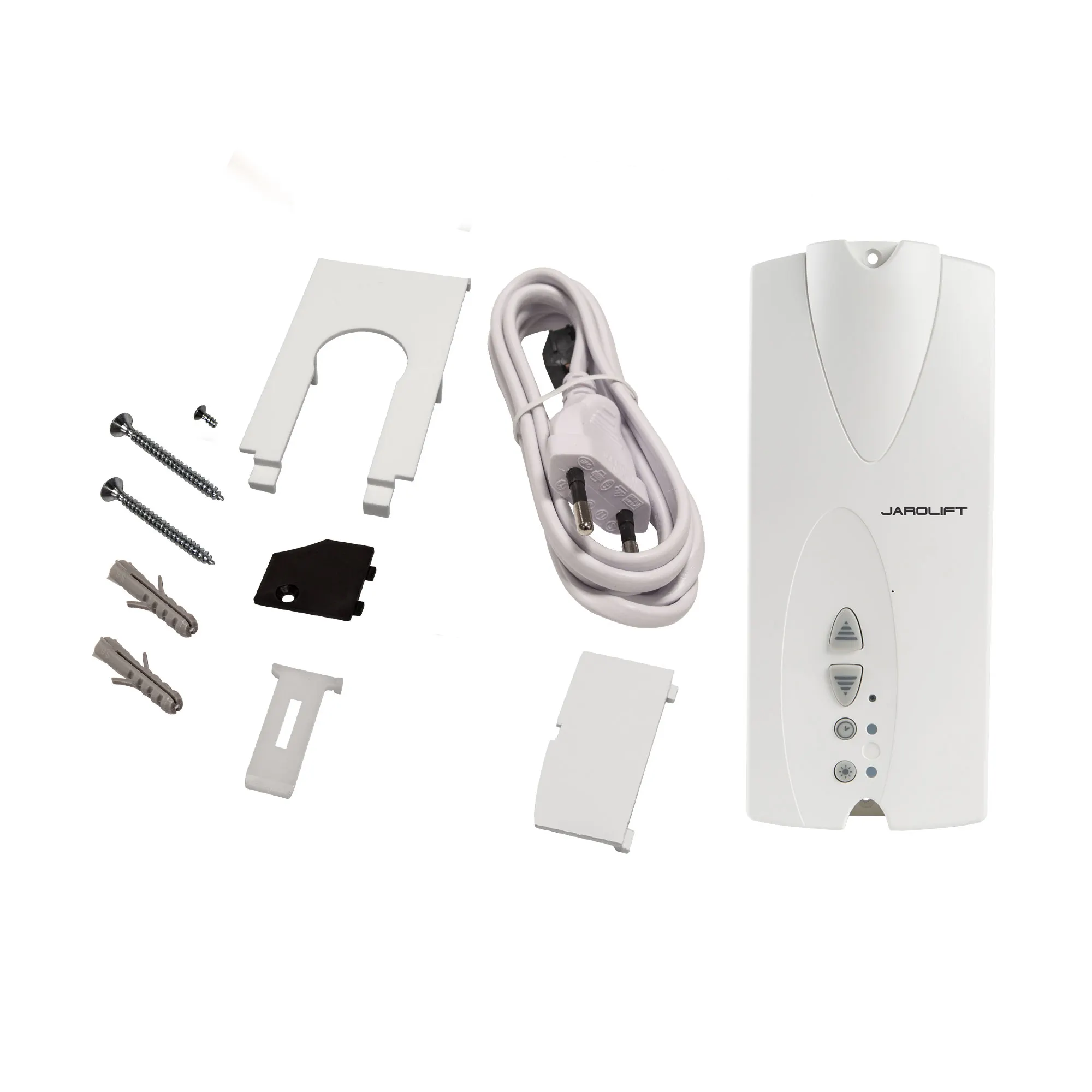 Avvolgitore elettrico con accessori e cavo per larghezze di nastro di 15 e 23 mm