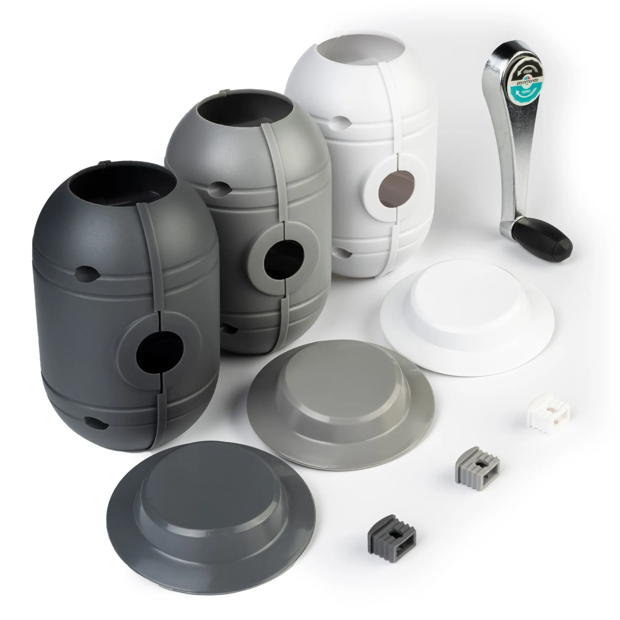 Set di ricambi per ombrello con custodie, coperture, morsetti e leve