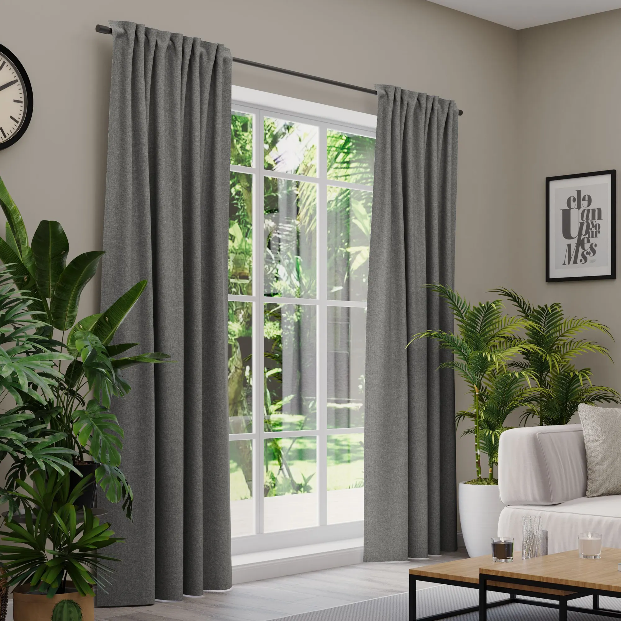 Premium Line Gardinen und Vorhänge | Isolate, verdunkelnd, schwarz 