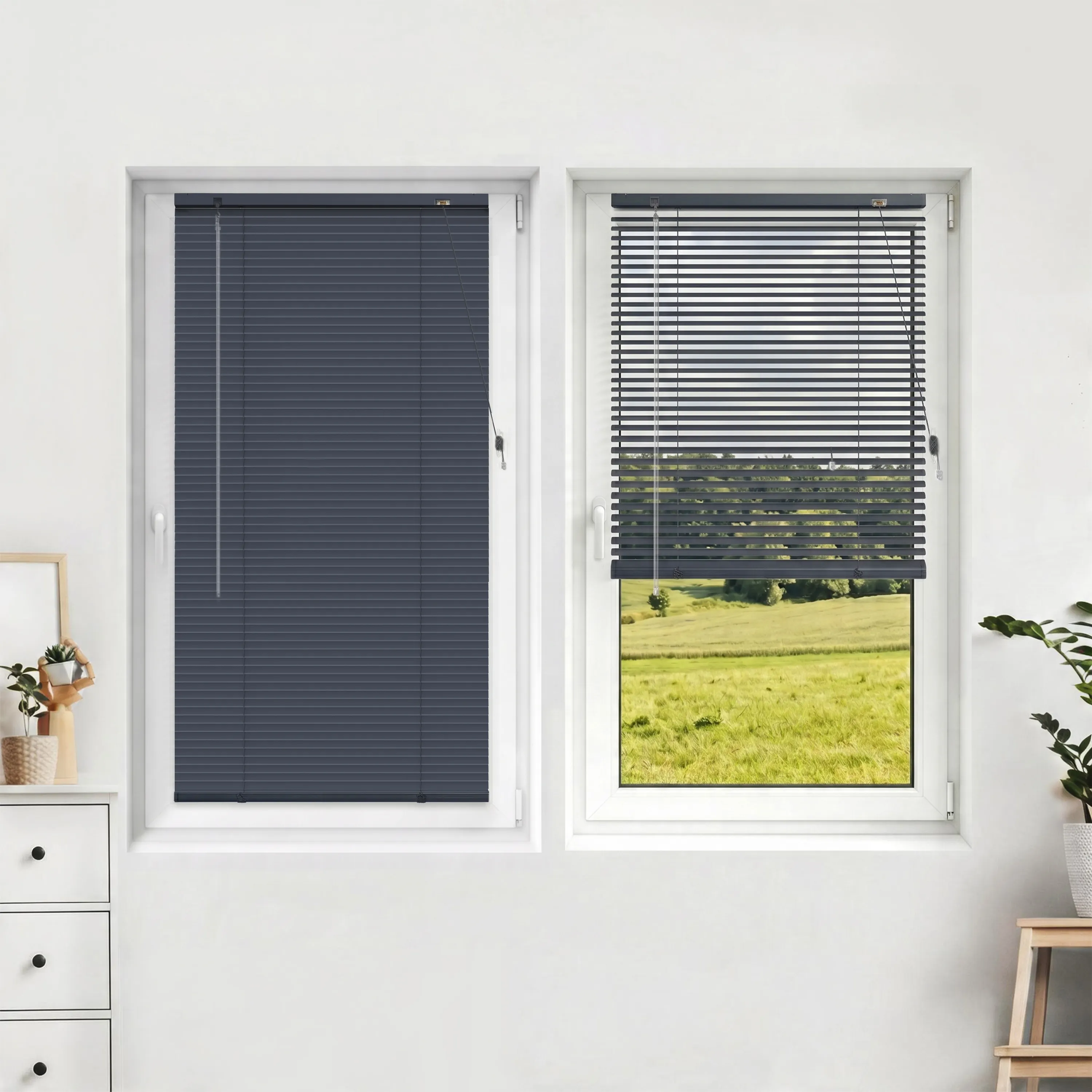 LightLess Prime Aluminium-Jalousie | 25 mm, verdunkelnd, 50 x 130 cm, anthrazitgrau matt