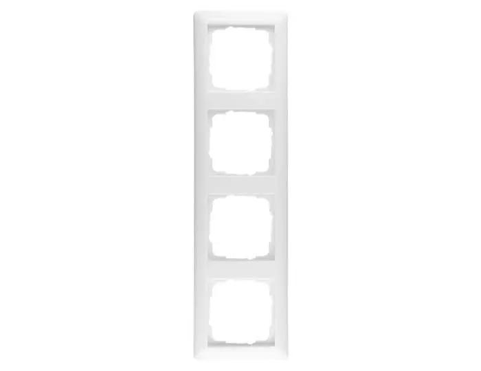 Vierfach-Rahmen für Schalter oder Steckdosen, rechteckig, mit vier Aussparungen