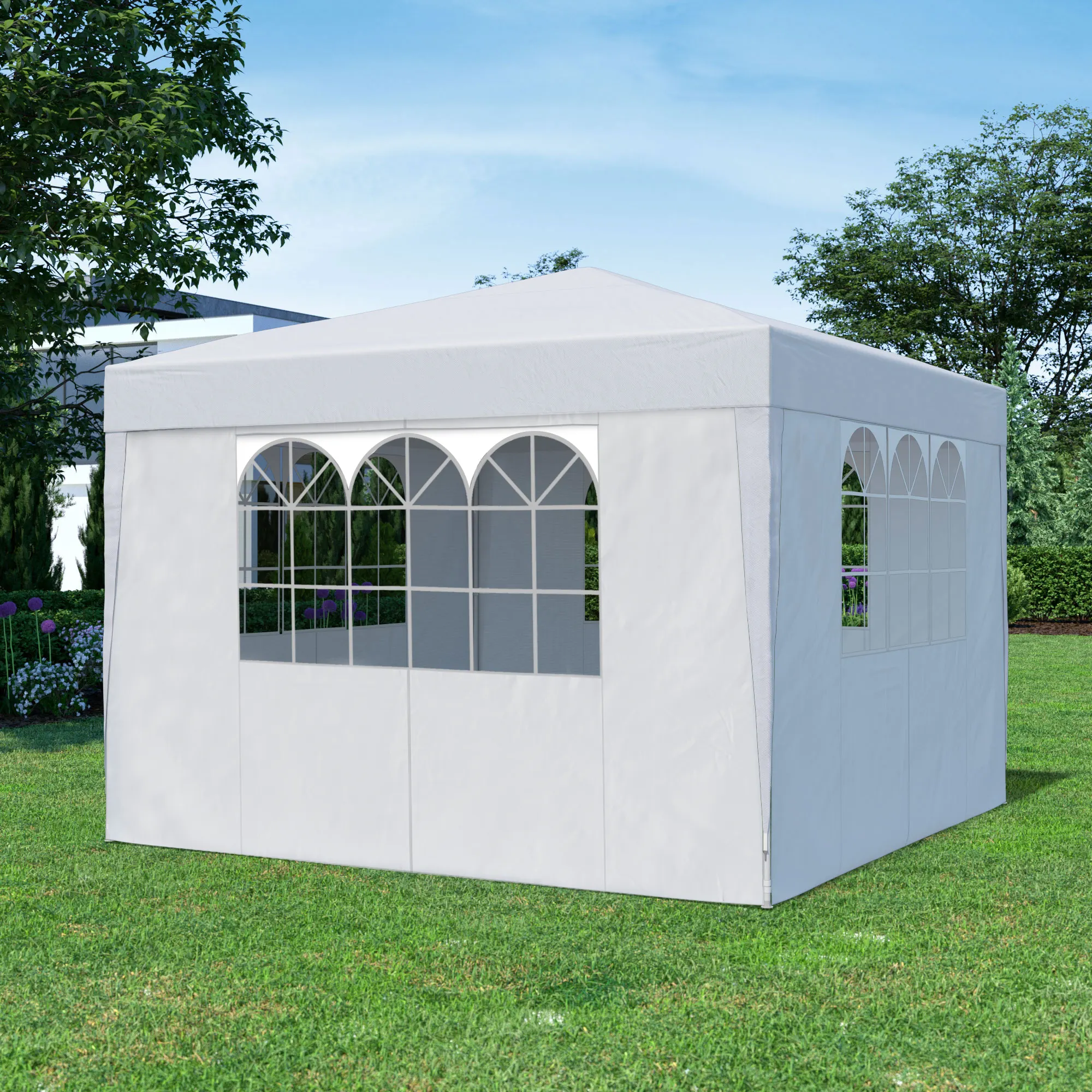 Seitenwand für Steckpavillon SP-3 | Fensterwand, weiß