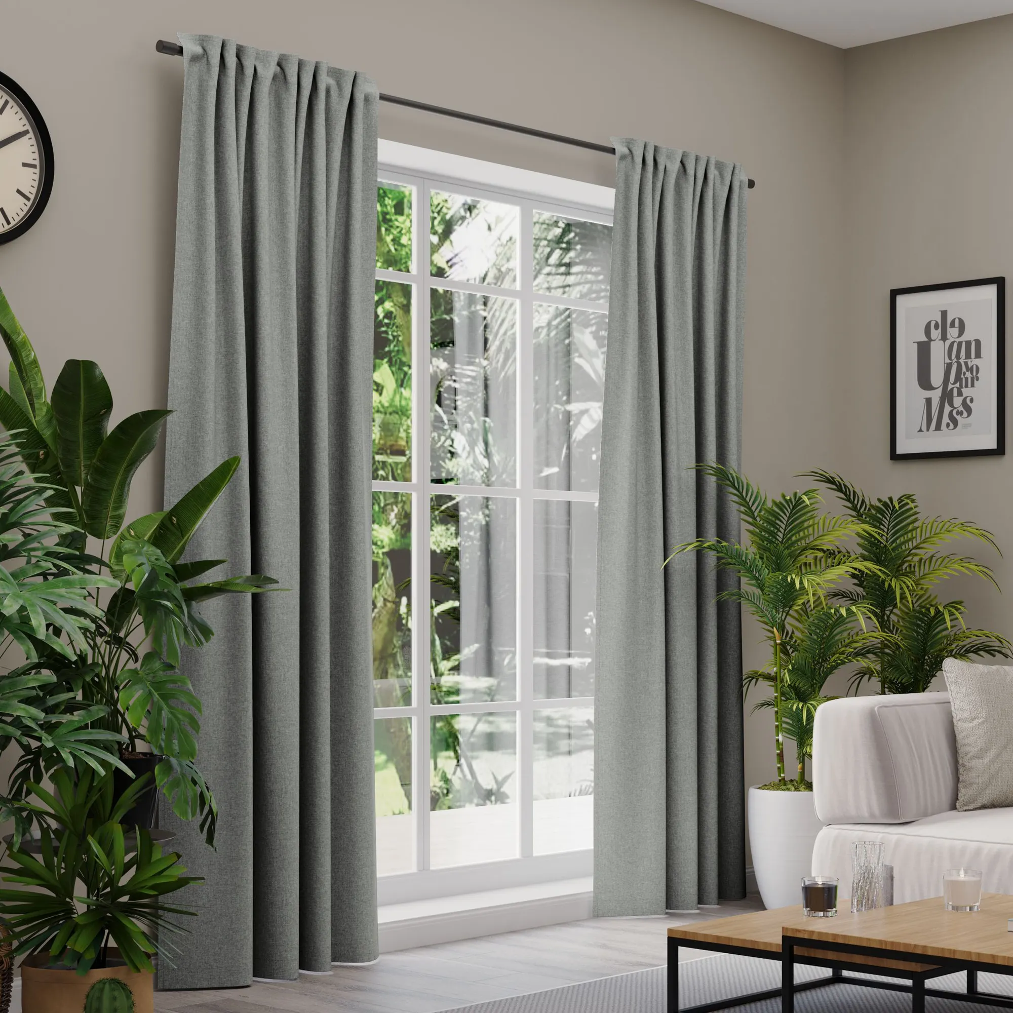 Premium Line Gardinen und Vorhänge | Isolate, verdunkelnd, grau 