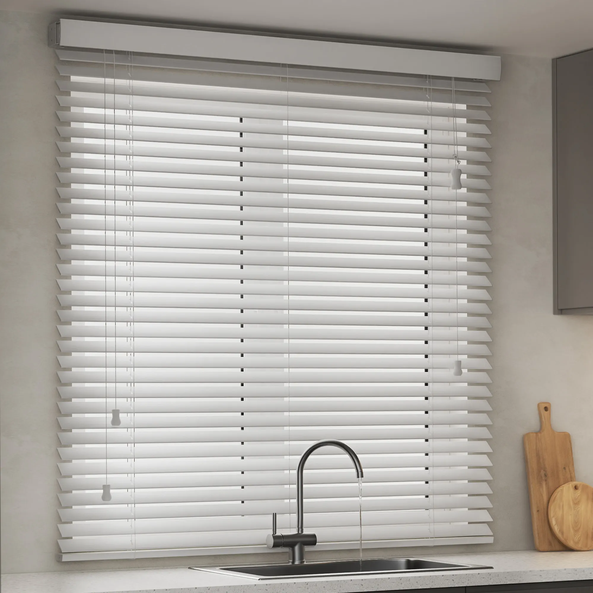 Persiana Veneciana de Imitación Madera KAYA 35 mm | 70 x 130 cm, blanco