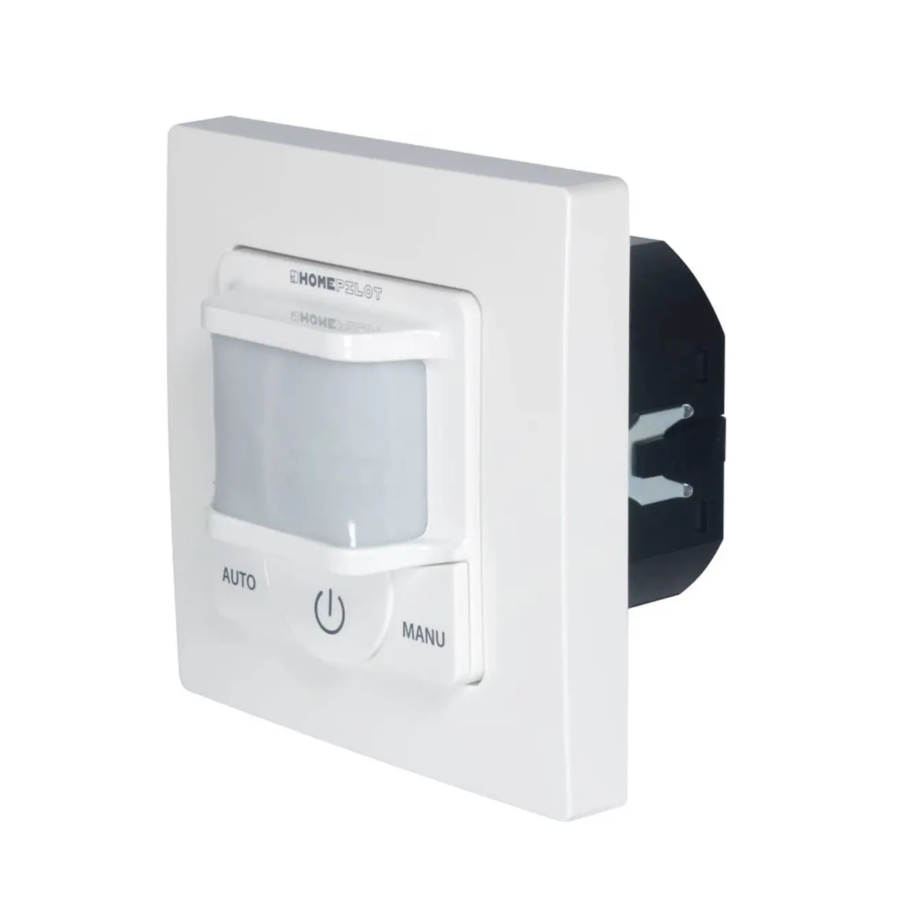 Smart Bewegungsmelder mit Auto- und Manuell-Modus, rechteckiges Design, Wandmontage geeignet