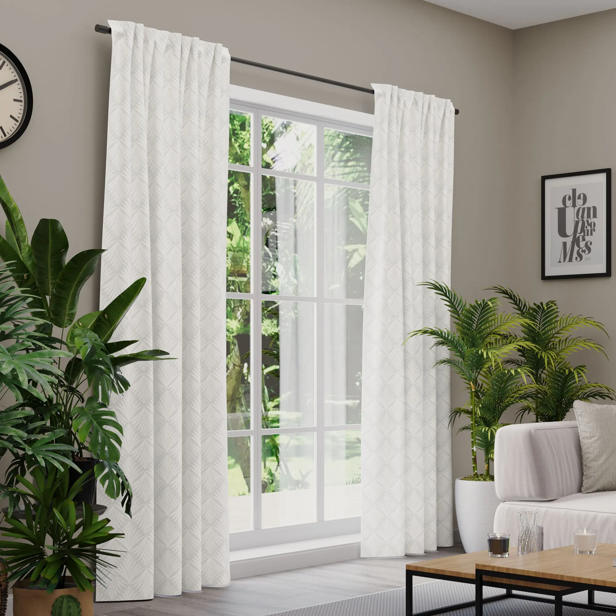 Premium Line Gardinen und Vorhänge | Shiny Palace, blickdicht, weiß