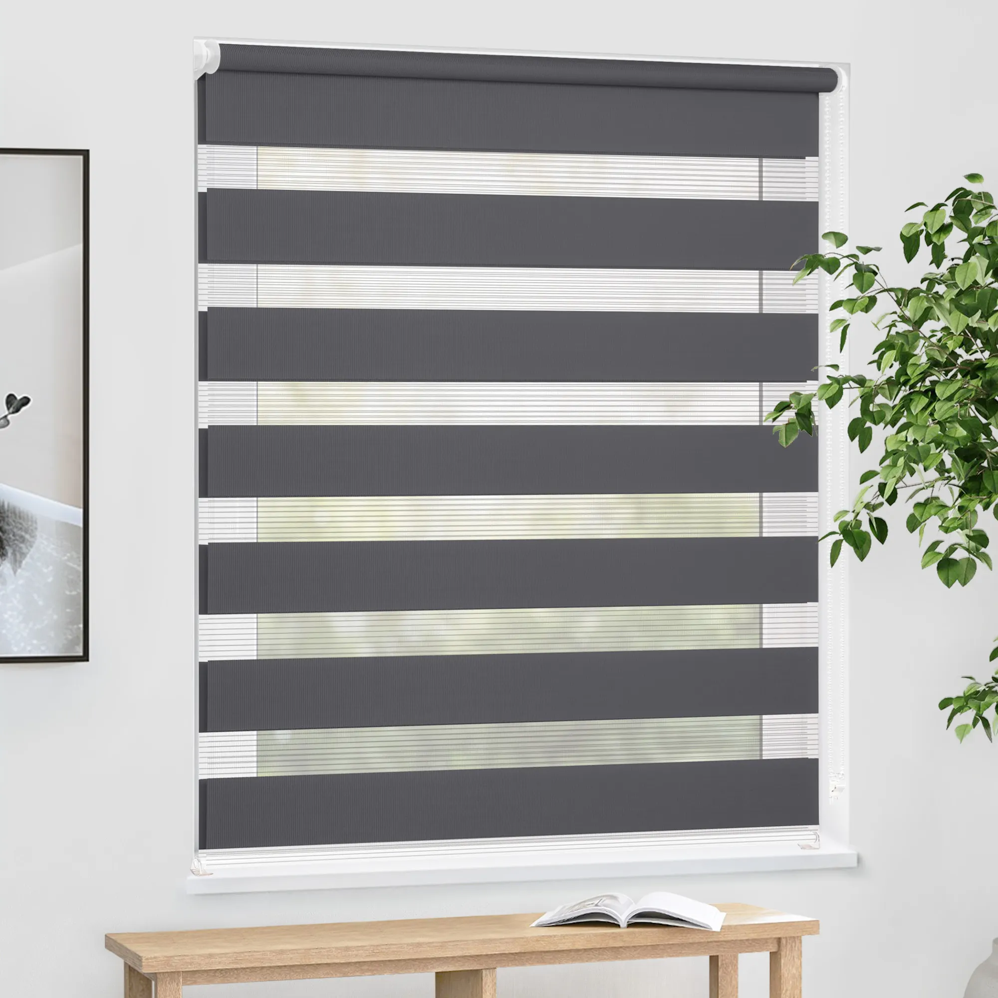 Zevra Doppelrollo / Duo Rollo | 85 x 160 cm, dunkelgrau