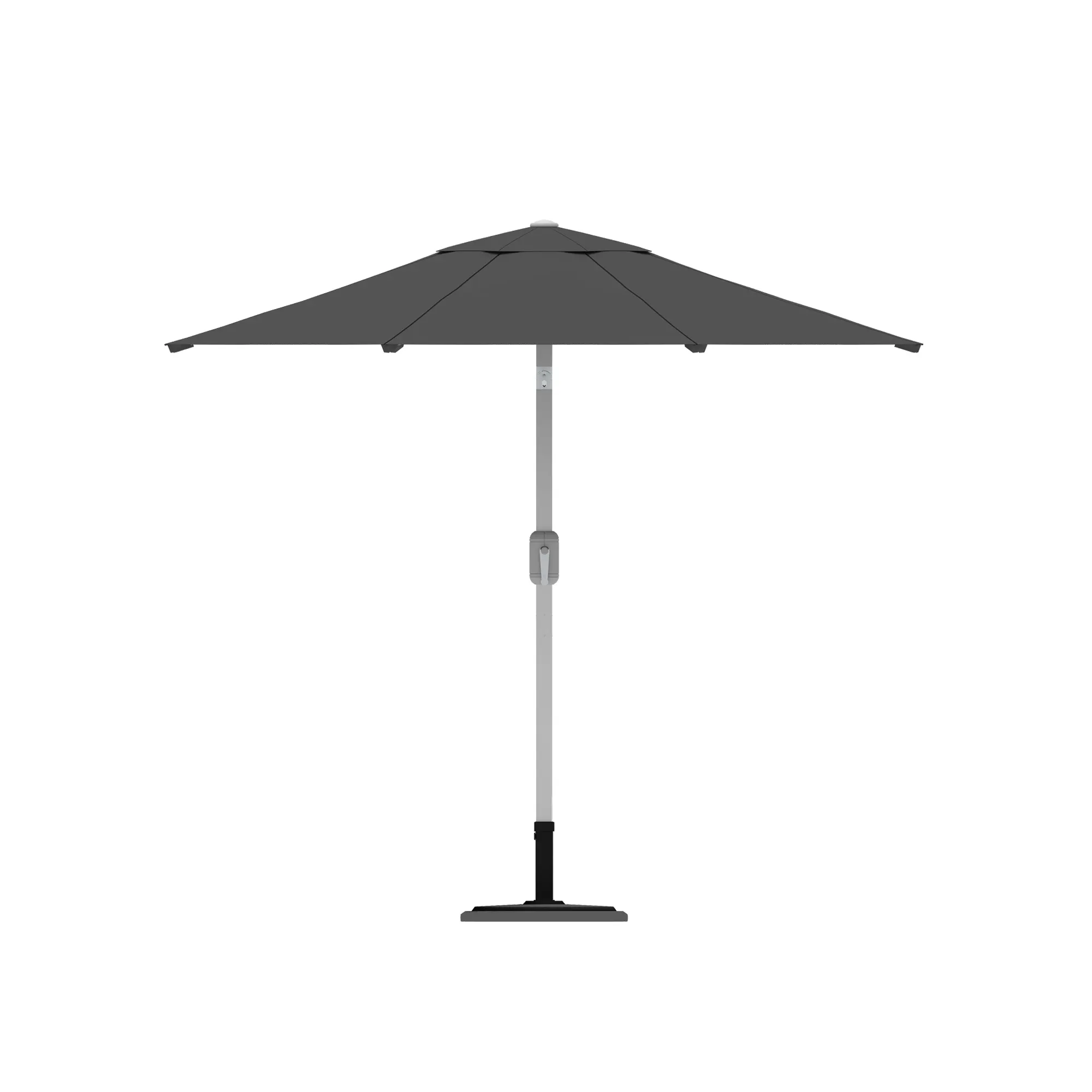 Ombrellone moderno con palo centrale e meccanismo a manovella