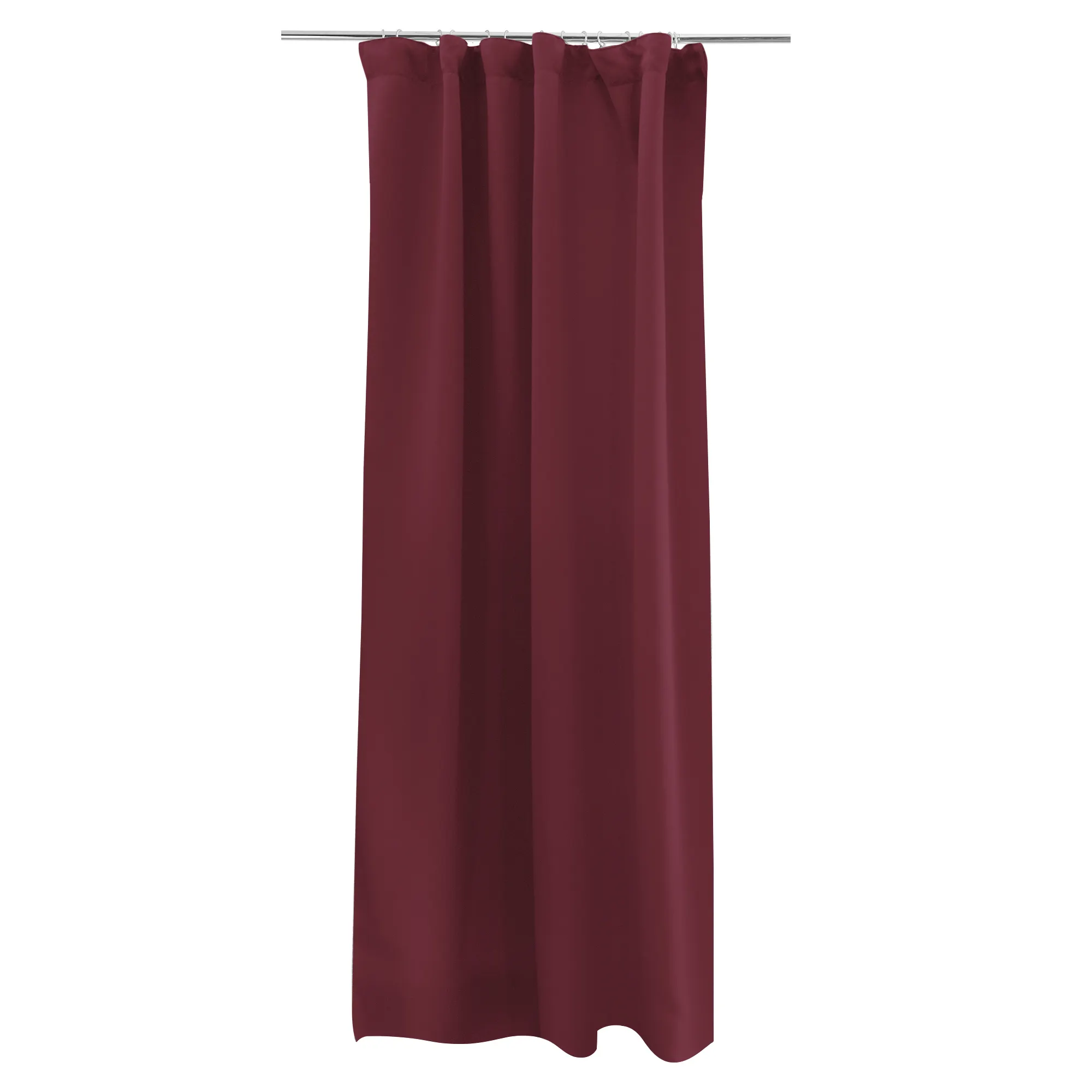 Dettaglio di una tenda con nastro arricciato, materiale strutturato