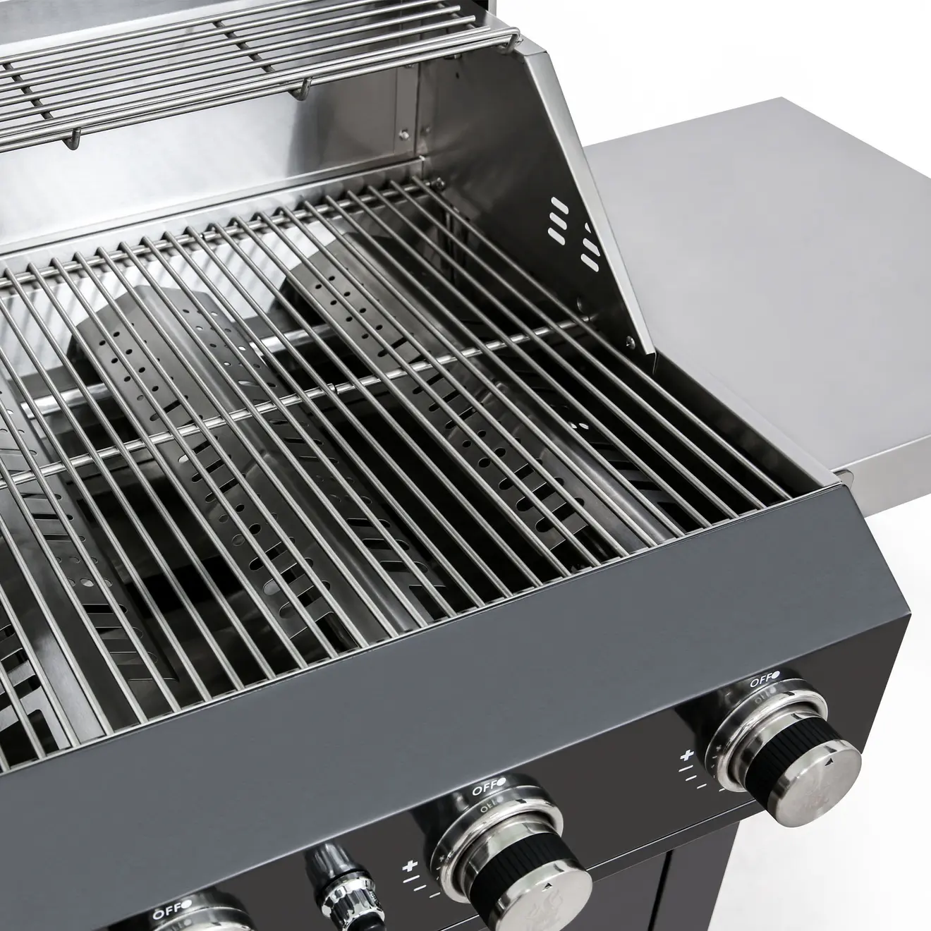 Detailbild von oben von dem Gasgrill MBG-300S Black Edition