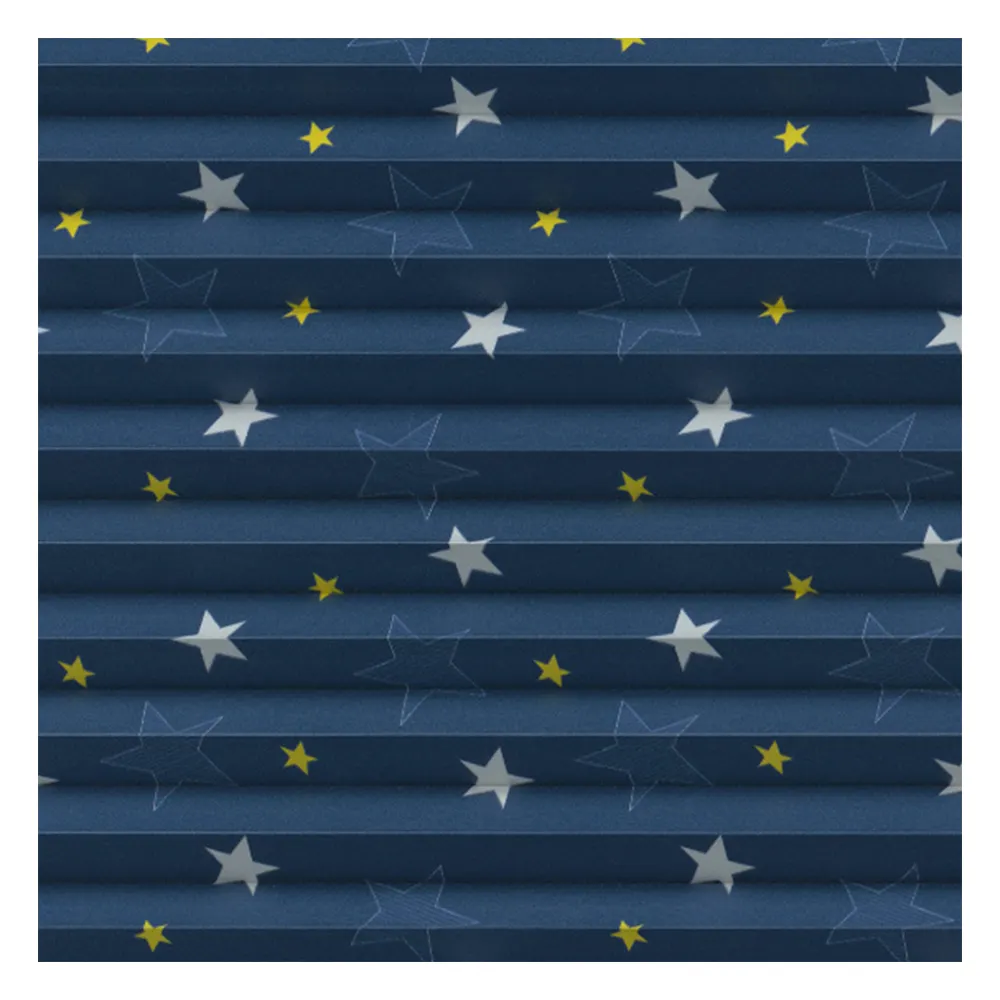 Campioni di tessuto per tenda plissettata su misura | 30911 blu / oscurante / Stars RD