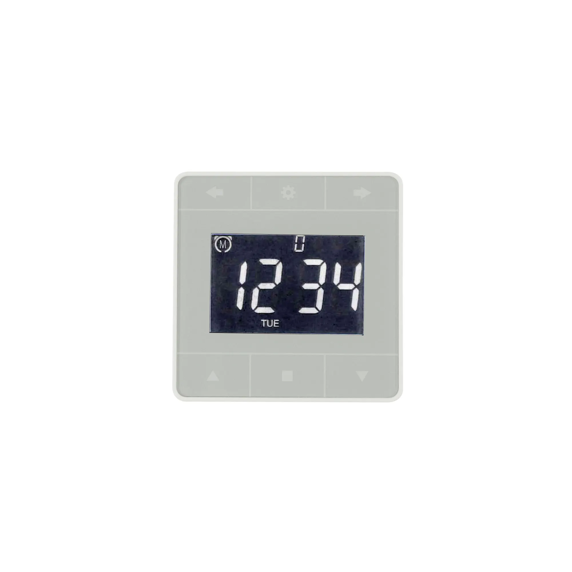 Timer digitale con display touch e tasti per controllare le impostazioni