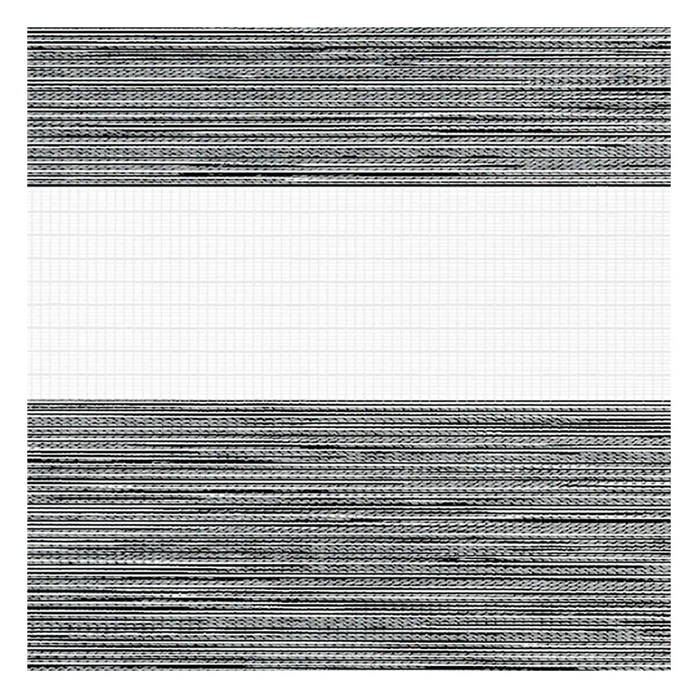 Échantillon tissu pour store enrouleur jour nuit sur mesure | A440 gris-noir / translucide / Nuria