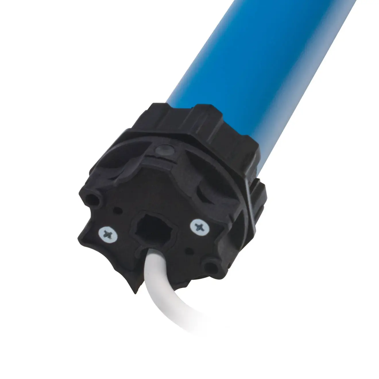 Rollladenmotor mit Kabelanschluss und zylindrischem Gehäuse für automatisierte Steuerung