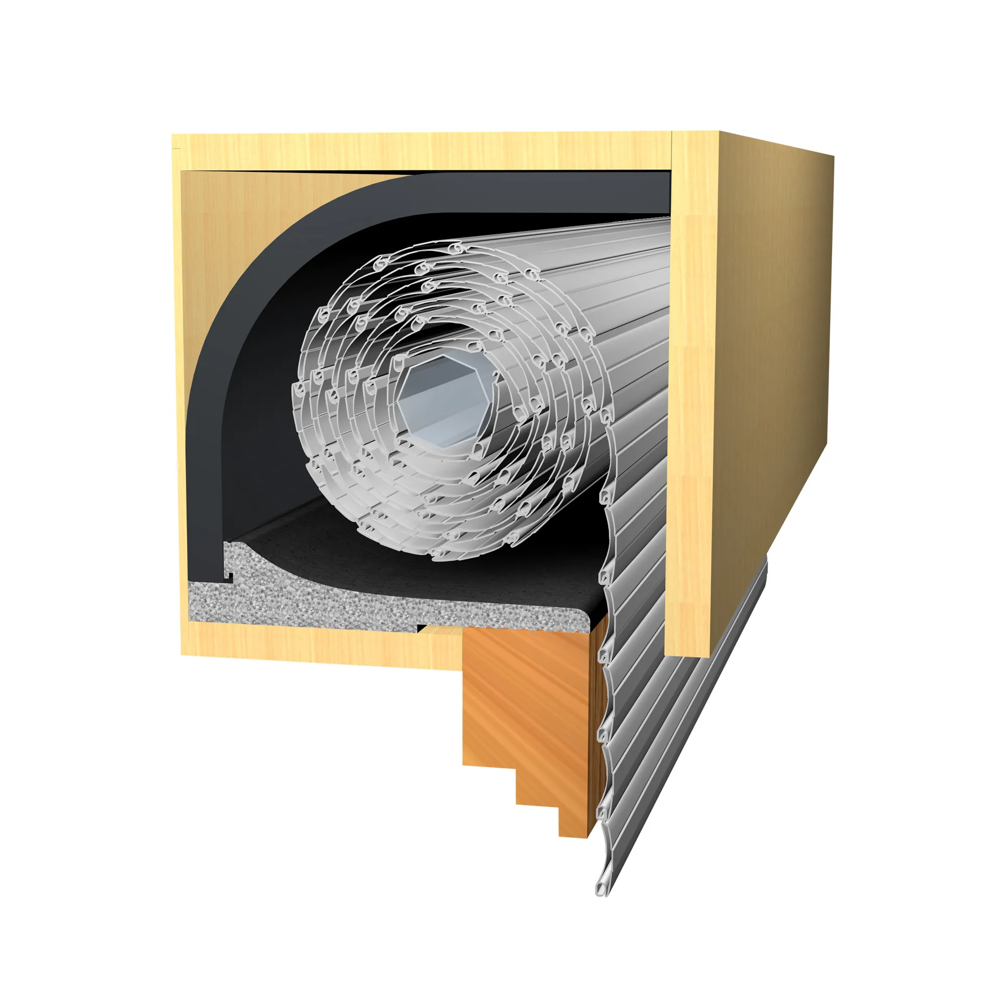 Energiespar Rollladendämmung | 25 mm / 100 x 50 cm + Deckeldämmung 100 x 24 cm