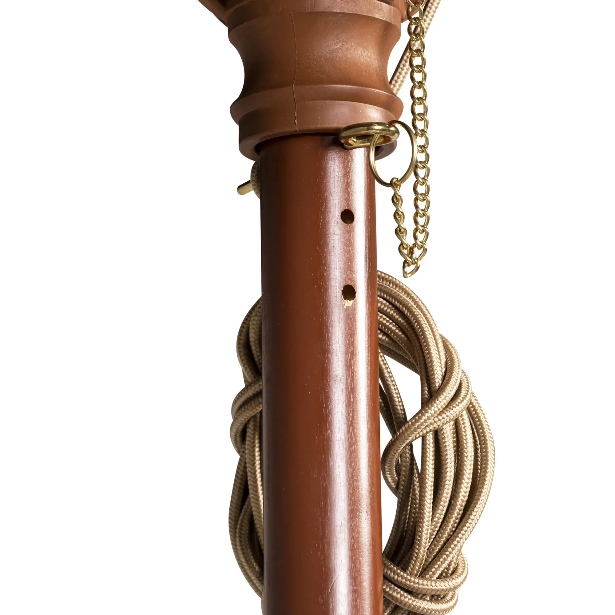 Struttura per ombrellone con catena e corda, pieghevole, per ombrello in legno