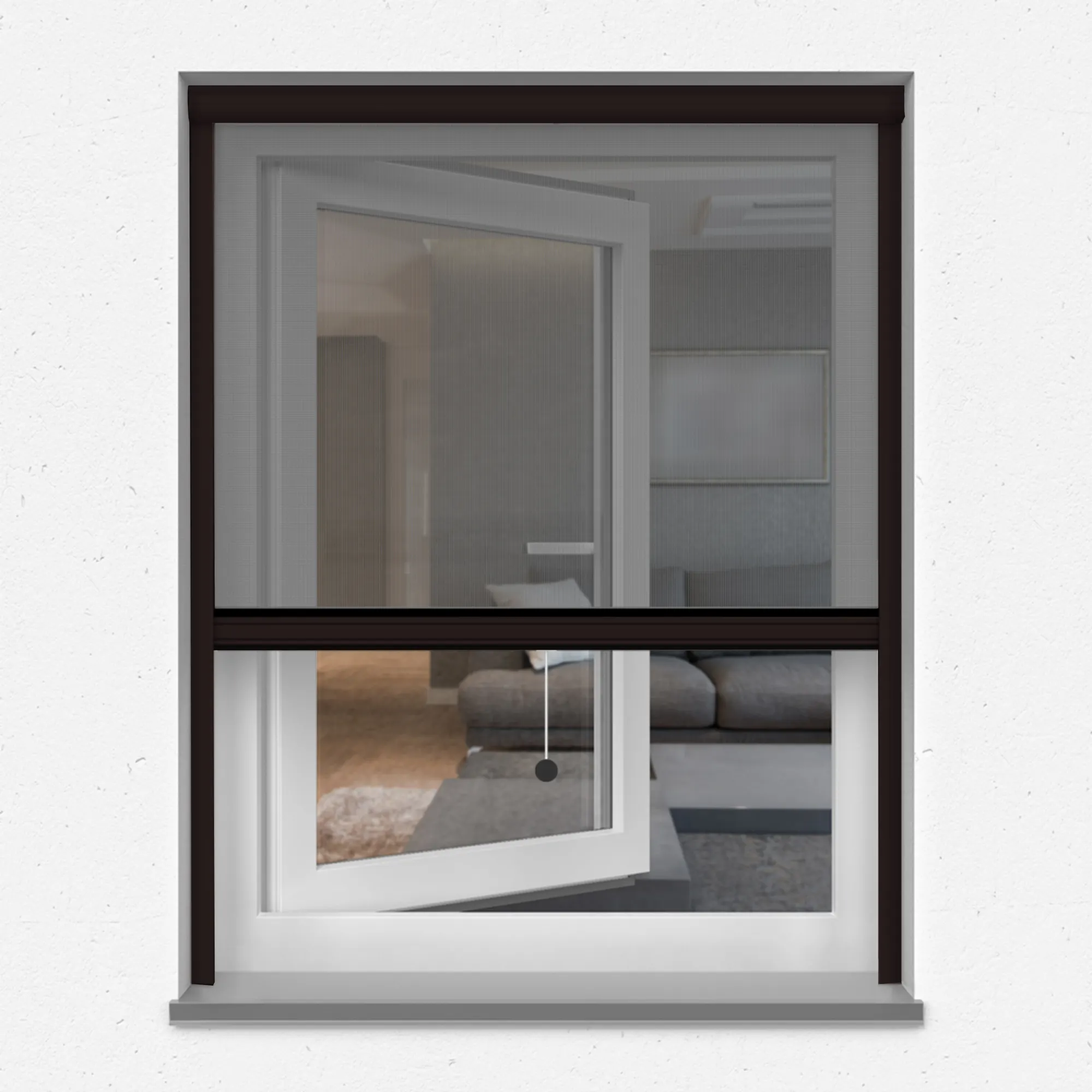 Mosquitera Enrollable Vertical 4 en 1 Zanzara | Marco de aluminio, 70 x 130 cm, antracita